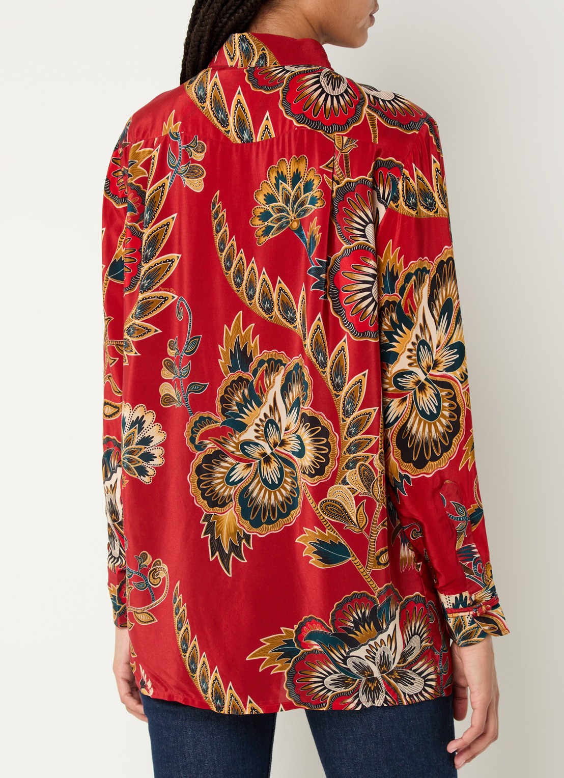 Farm Rio Blouse met bloemenprint - achterkant rood