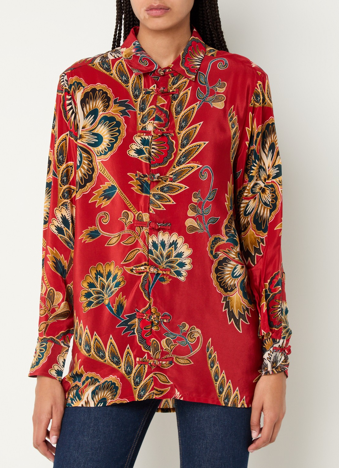 Farm Rio Blouse met bloemenprint - detail 4 rood