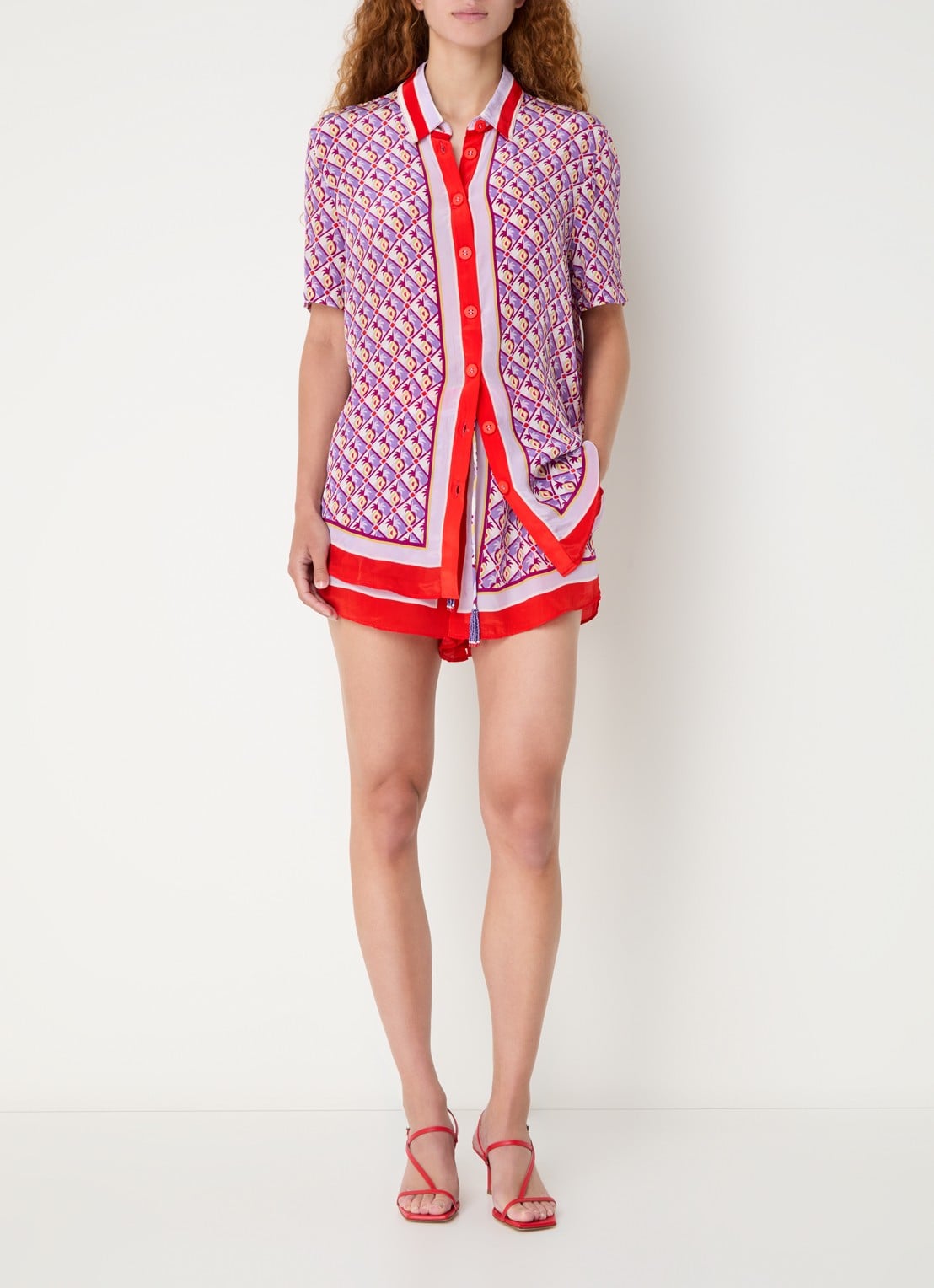 Farm Rio Blouse met print - voorkant 3 rood