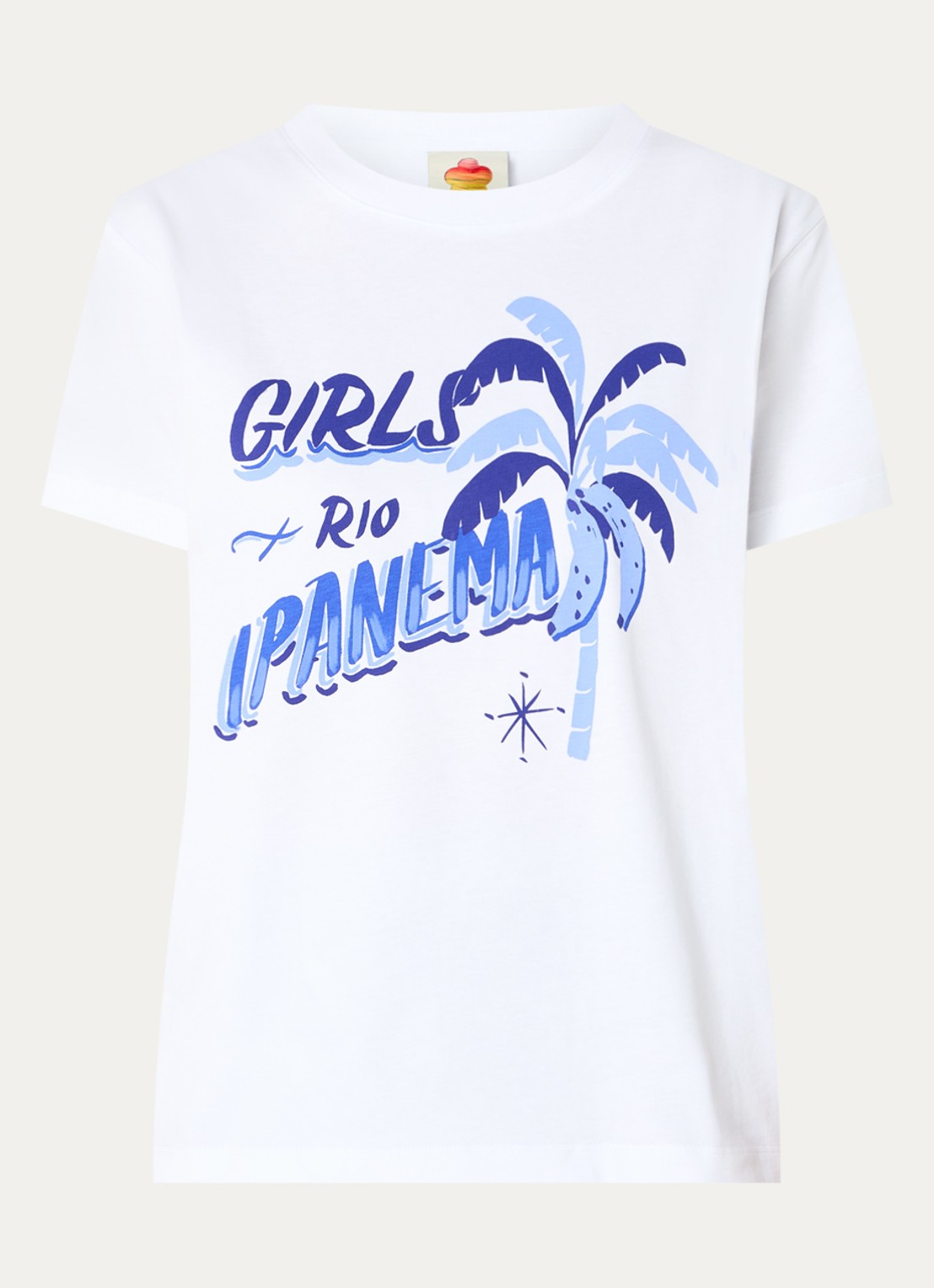Farm Rio Blue Tropical T-shirt met print - voorkant 2 wit