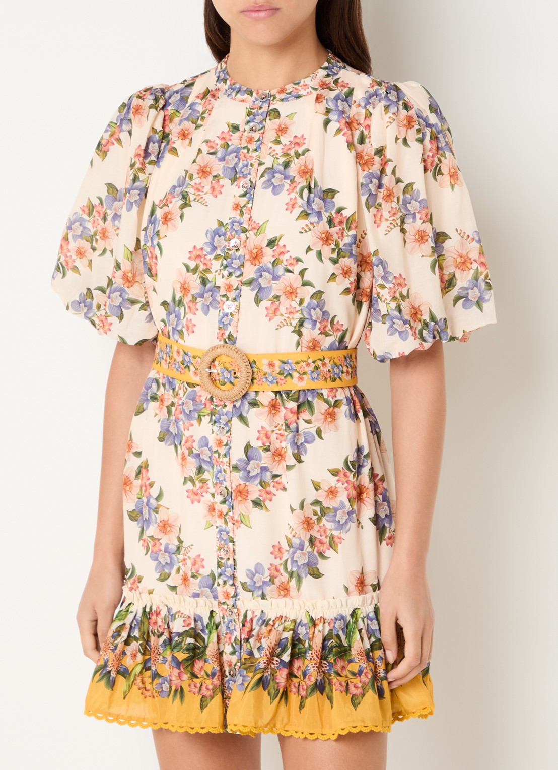 Farm Rio Boho Beauty Butter maxi tuniekjurk in linnenblend - detail zand