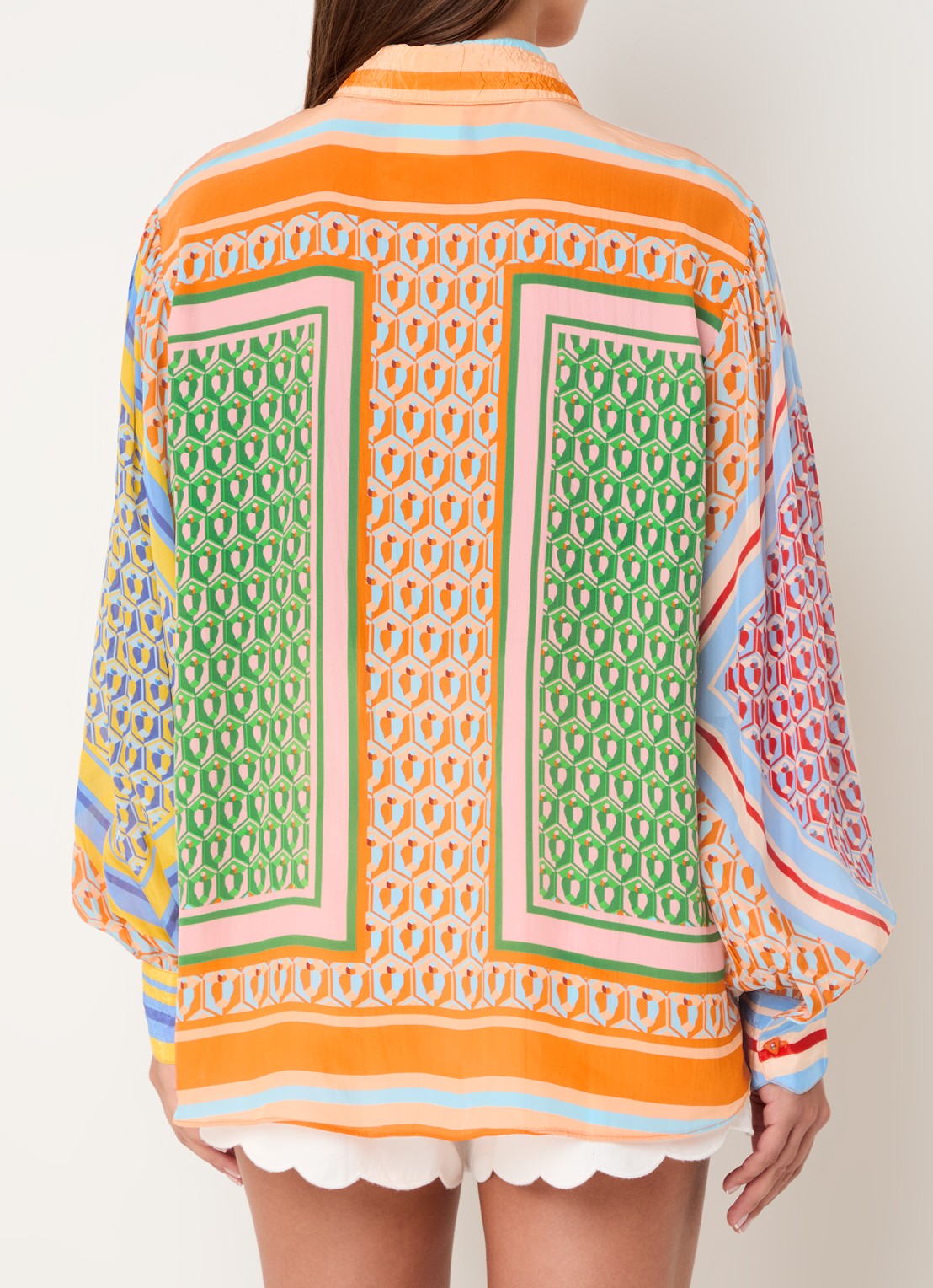 Farm Rio Cashew blouse met grafische print - achterkant oranje