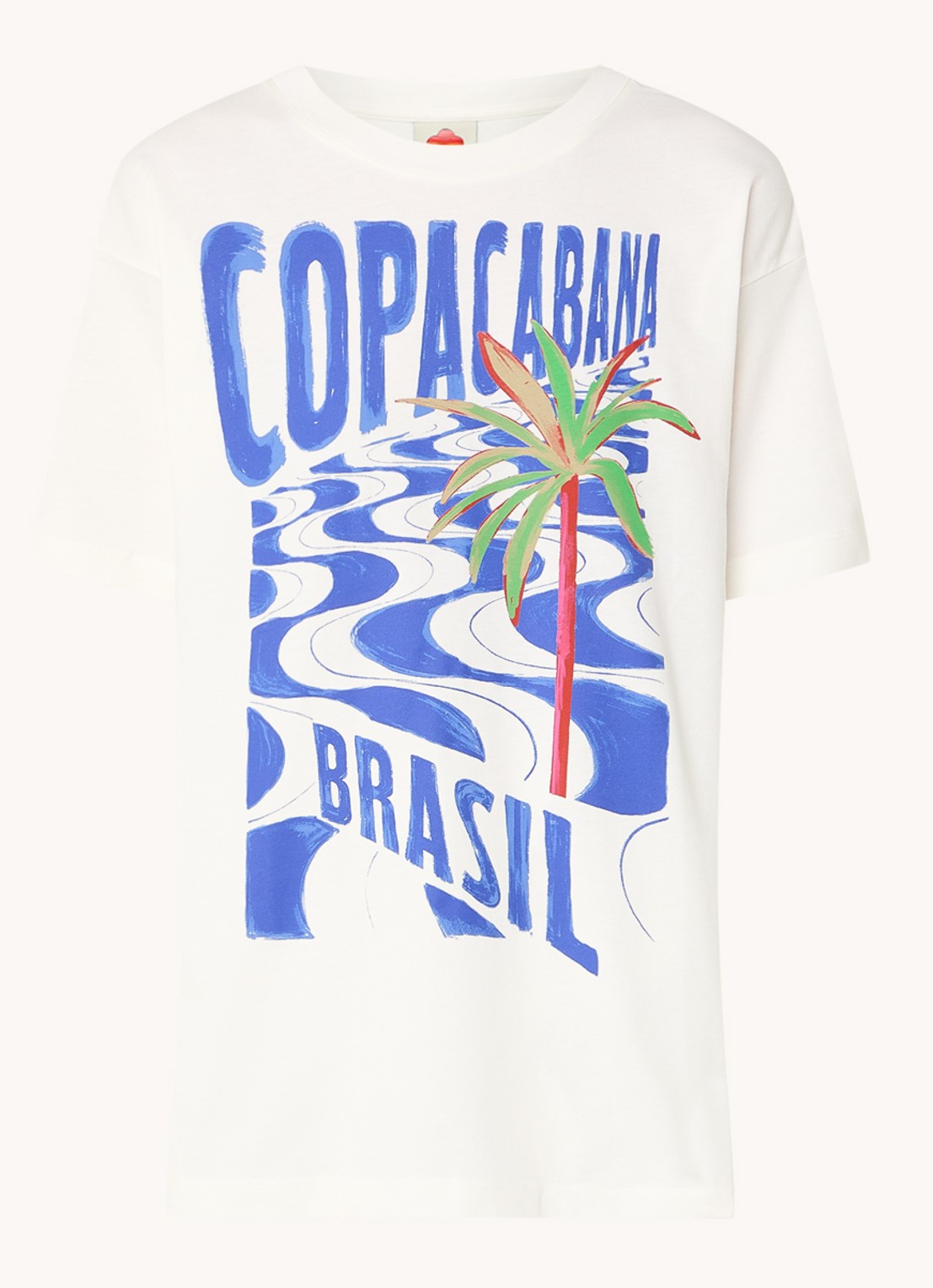 Farm Rio Copacabana T-shirt met print - voorkant royalblauw
