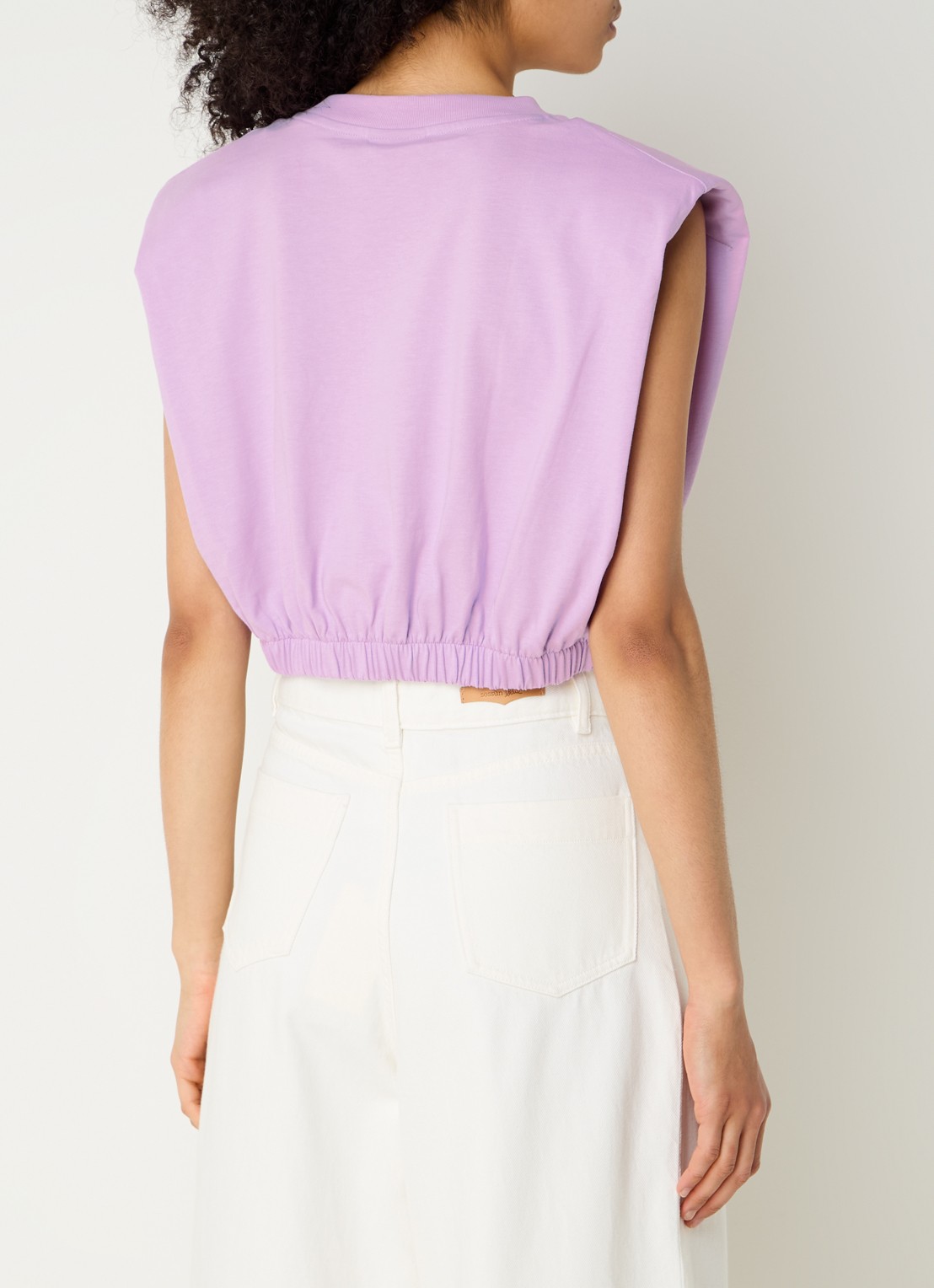 Farm Rio Crop top met print en schoudervulling - achterkant 2 lila