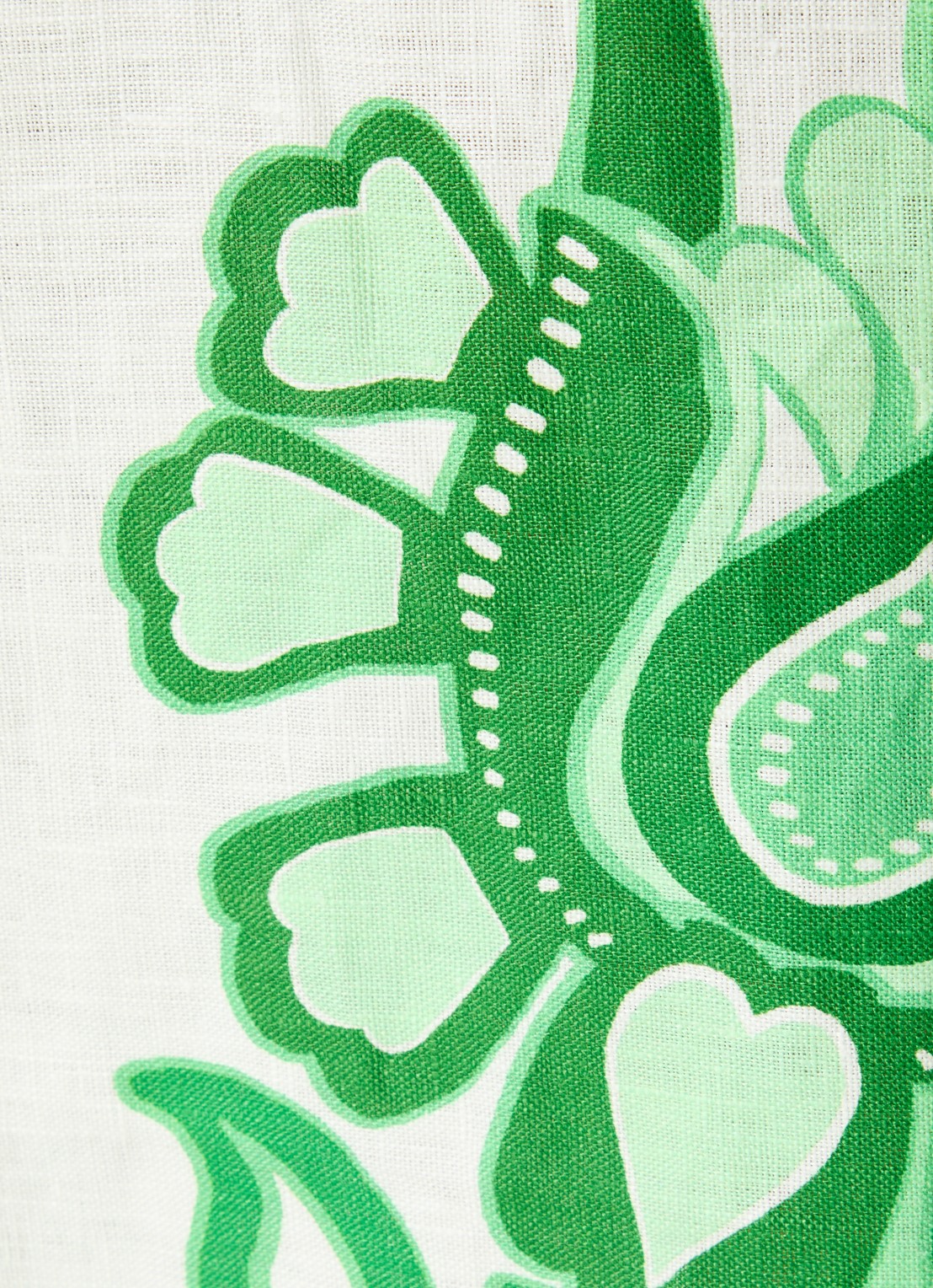 Farm Rio Crop top van linnen met bloemenprint - detail 2 groen