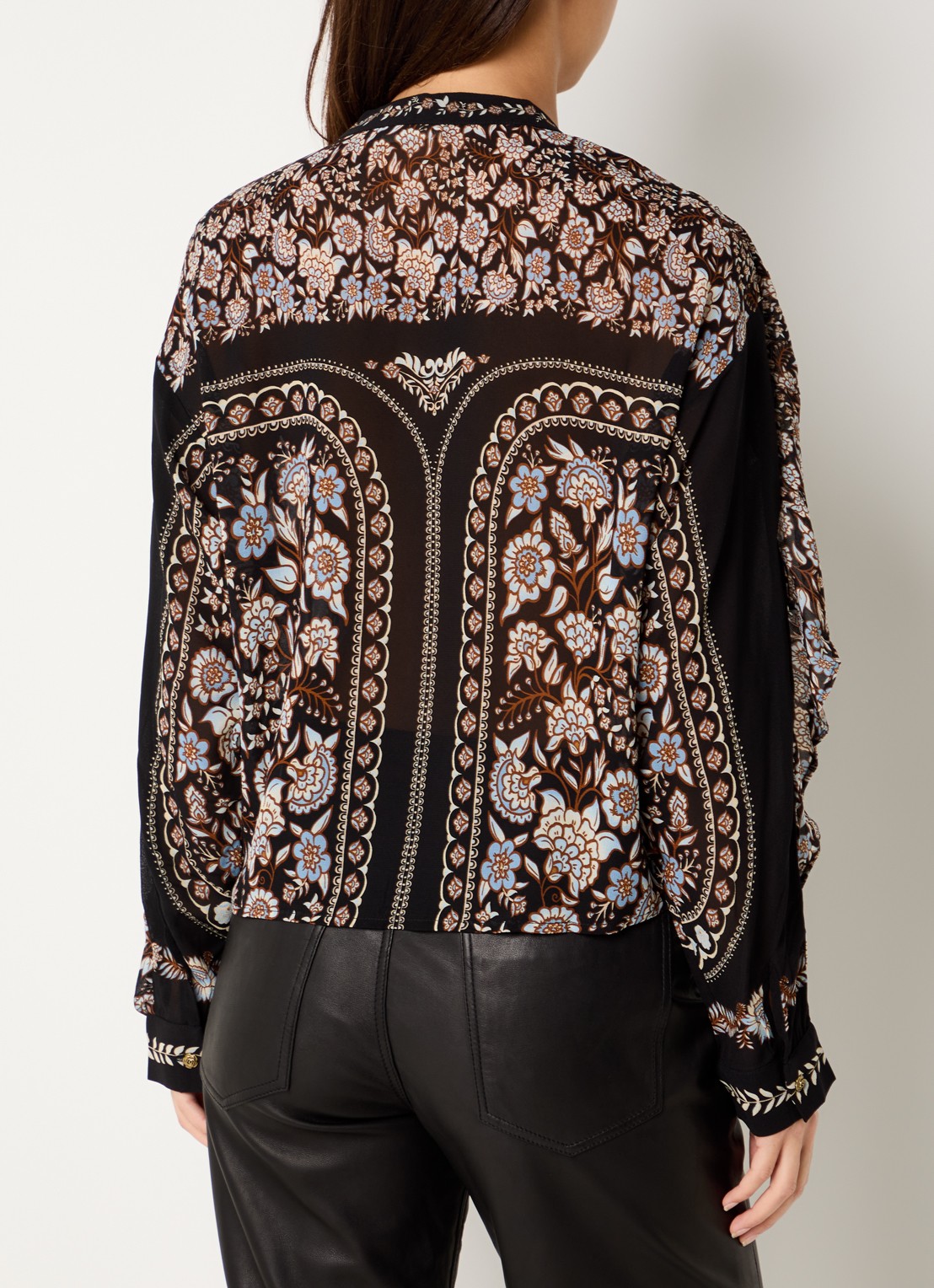 Farm Rio Daniela blouse met print - achterkant 2 zwart