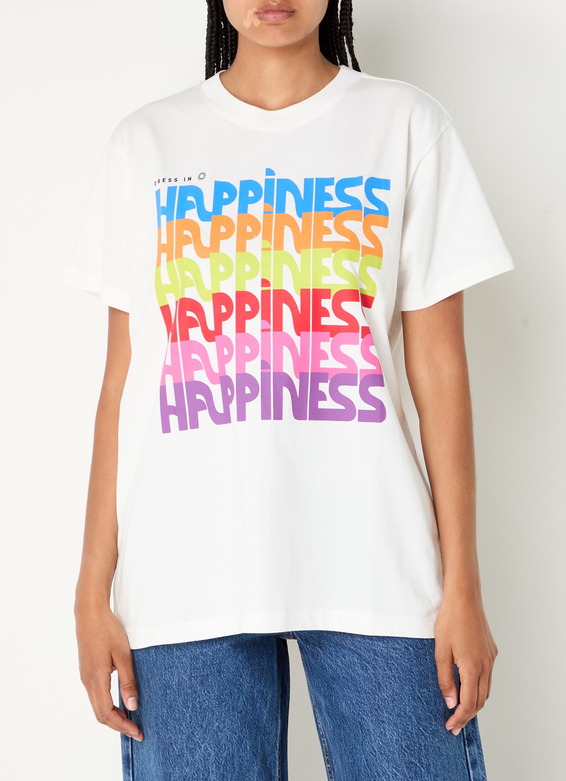 Farm Rio Dress In Happiness T-shirt met print - detail 4 gebroken wit