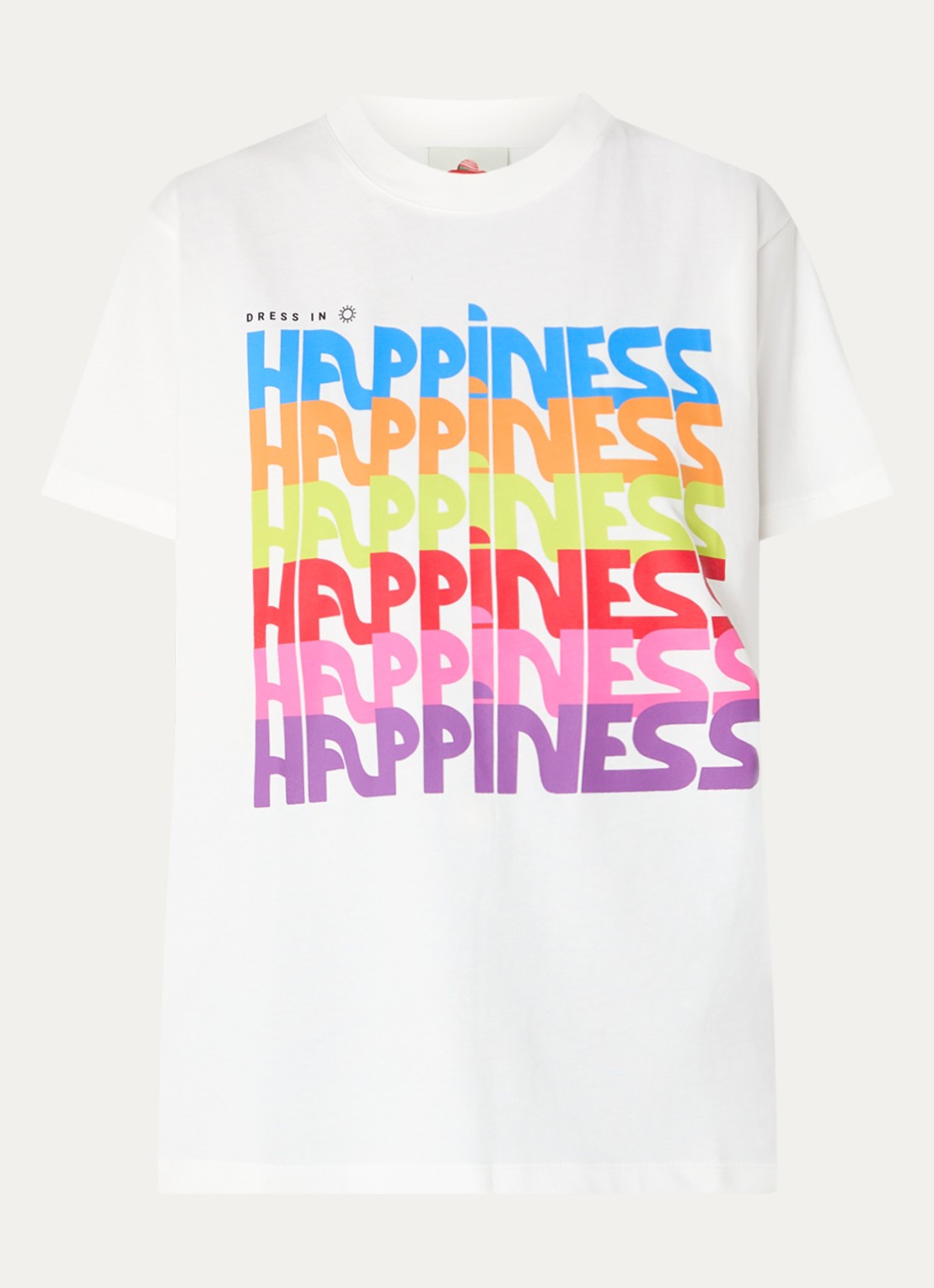 Farm Rio Dress In Happiness T-shirt met print - voorkant 2 gebroken wit