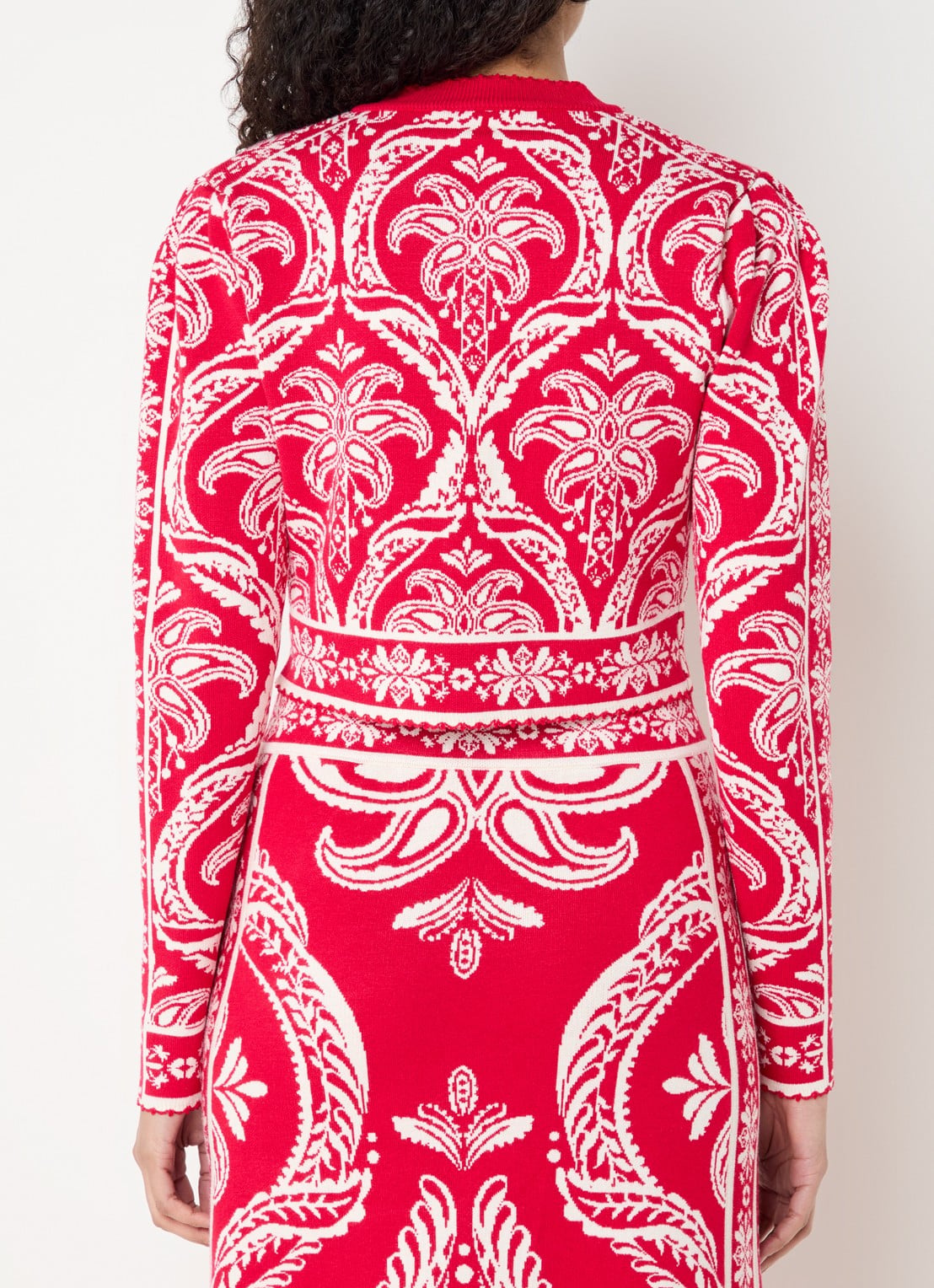 Farm Rio Fijngebreid cropped vest met print - achterkant 5 rood