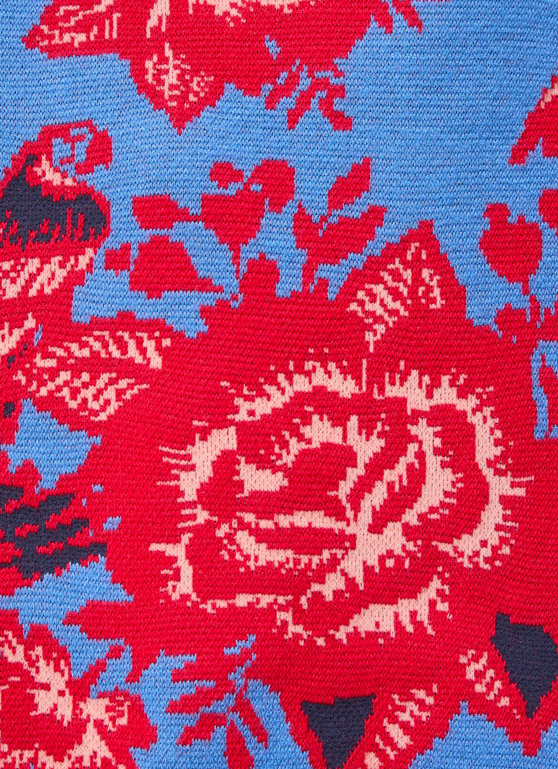 Farm Rio Fijngebreid vest met bloemenprint en opengewerkt detail - detail 5 roze