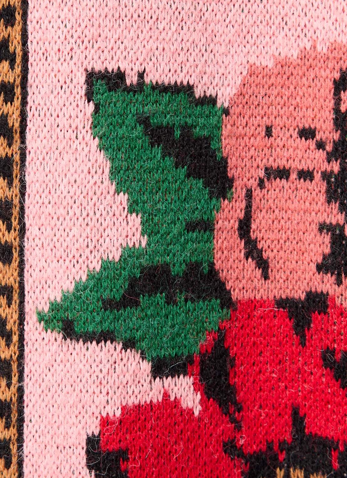Farm Rio Flower fijngebreid vest in wolblend met bloemenprint - detail 5 roze