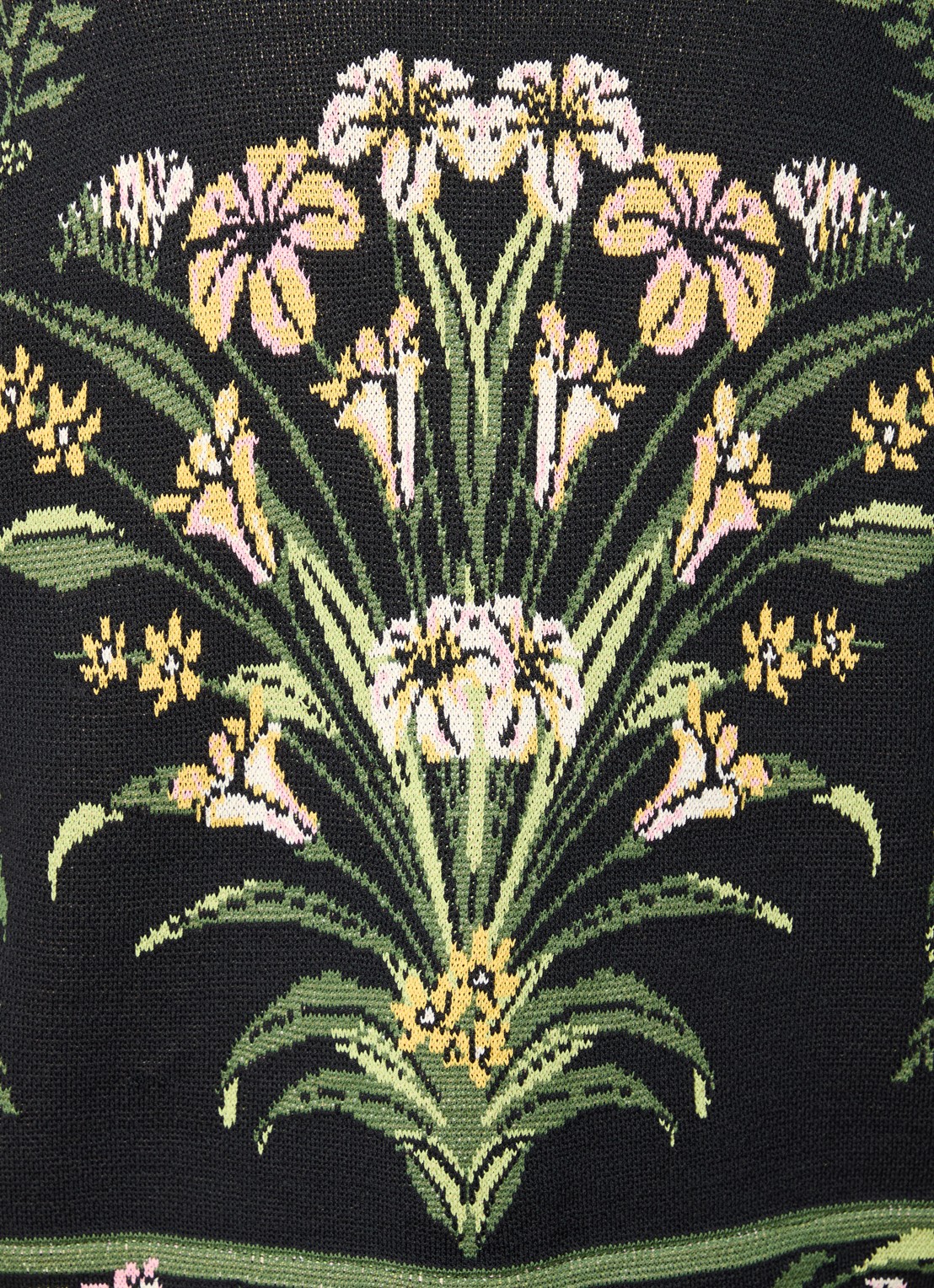 Farm Rio Flowers Arch fijngebreid vest met bloemenprint - detail 5 legergroen