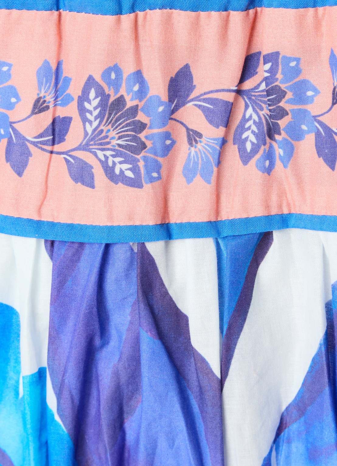 Farm Rio Foliage midi jurk met print en volant - detail 5 blauw
