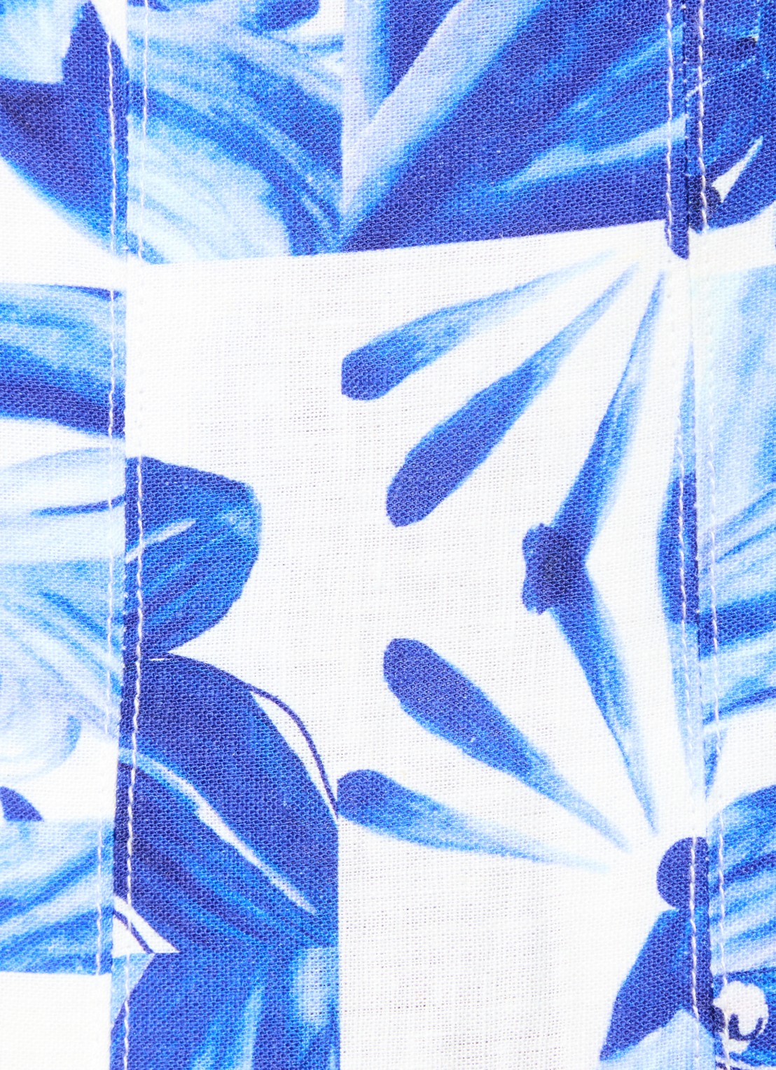 Farm Rio Garden Tiles mini blousejurk in linnenblend met pofmouw - detail 4 blauw