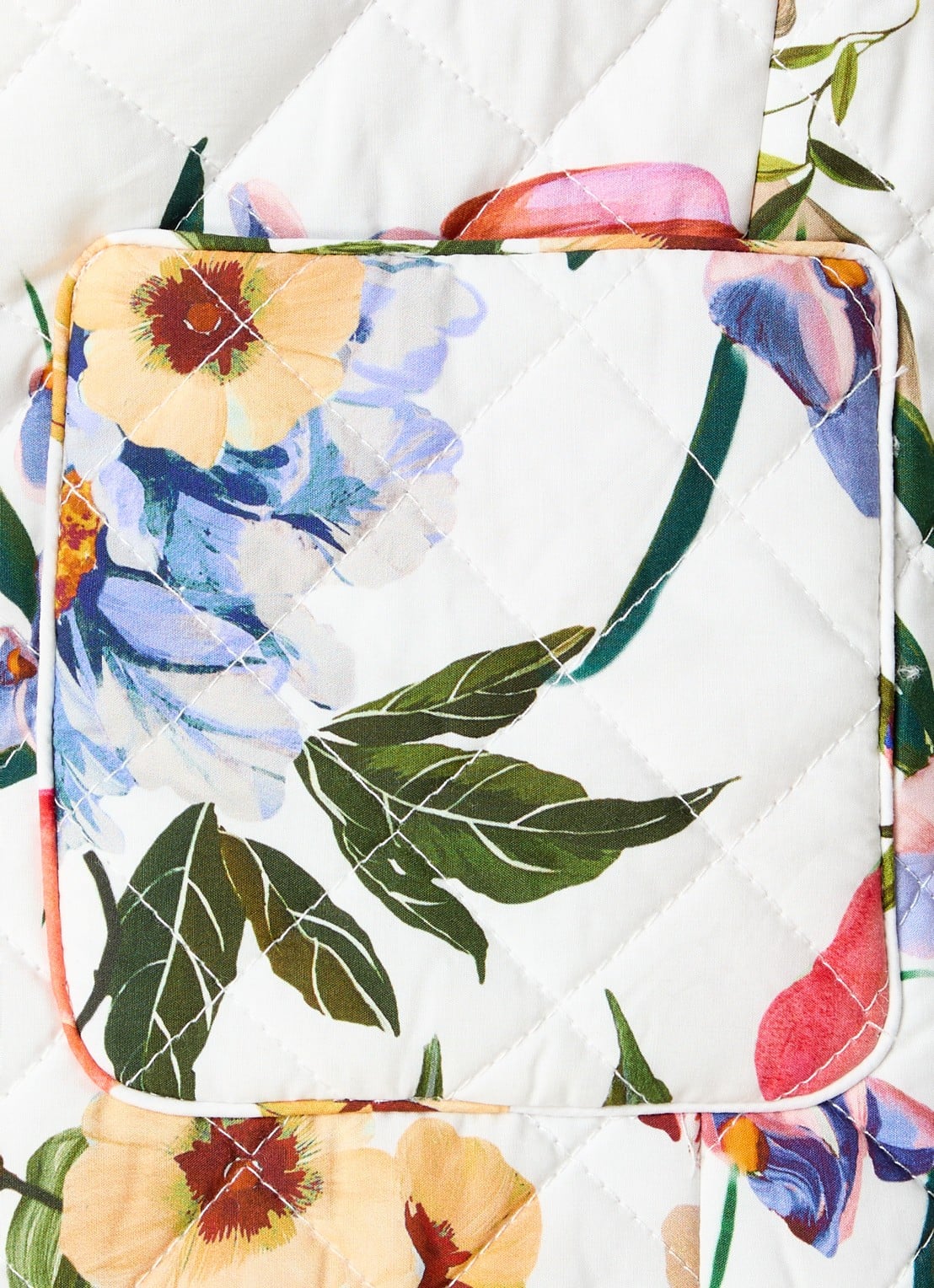 Farm Rio Greek Garden quilted jack  met bloemenprint - detail 3 wit