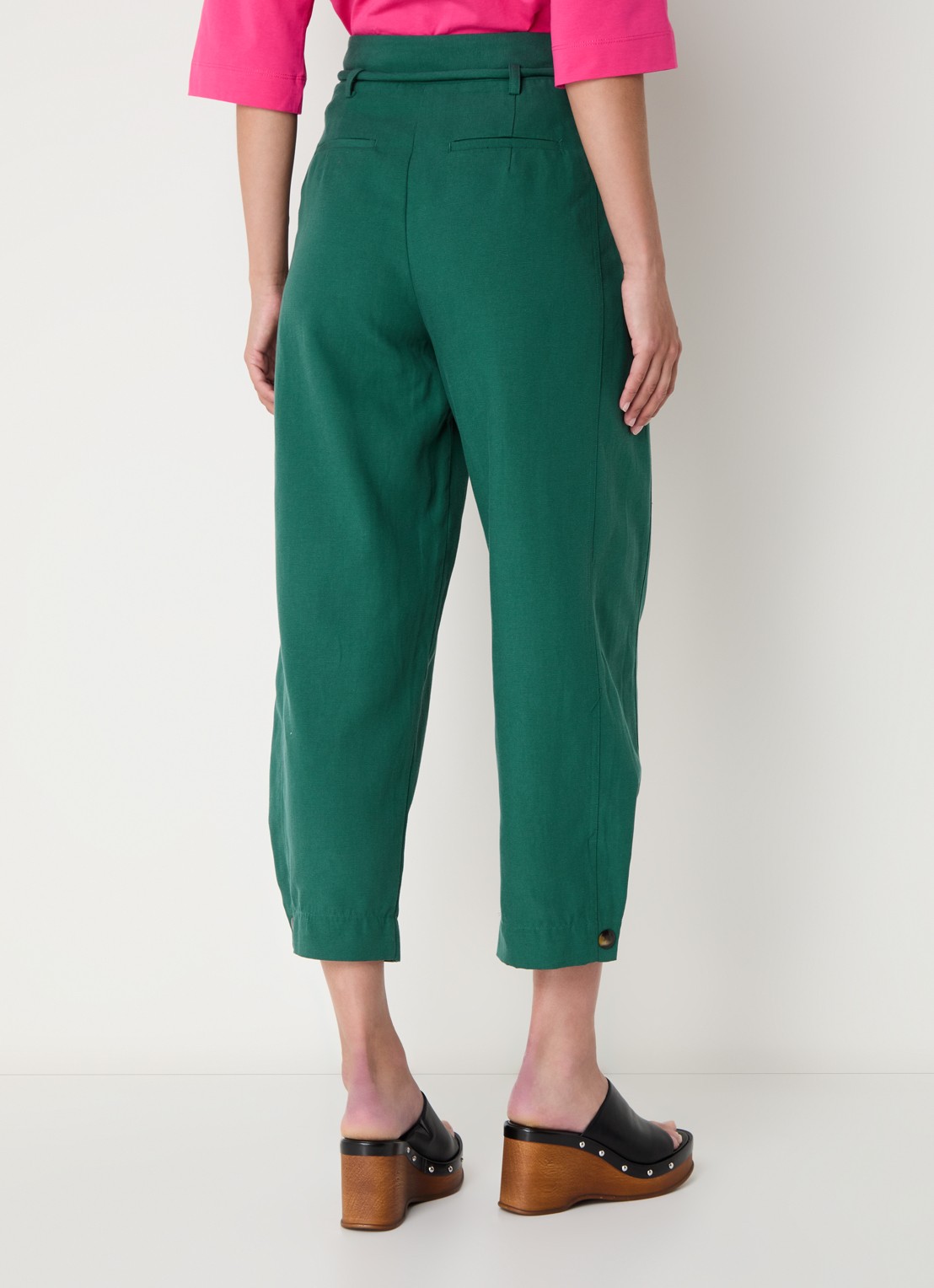Farm Rio High waist loose fit cropped pantalon  - achterkant 4 donkergroen