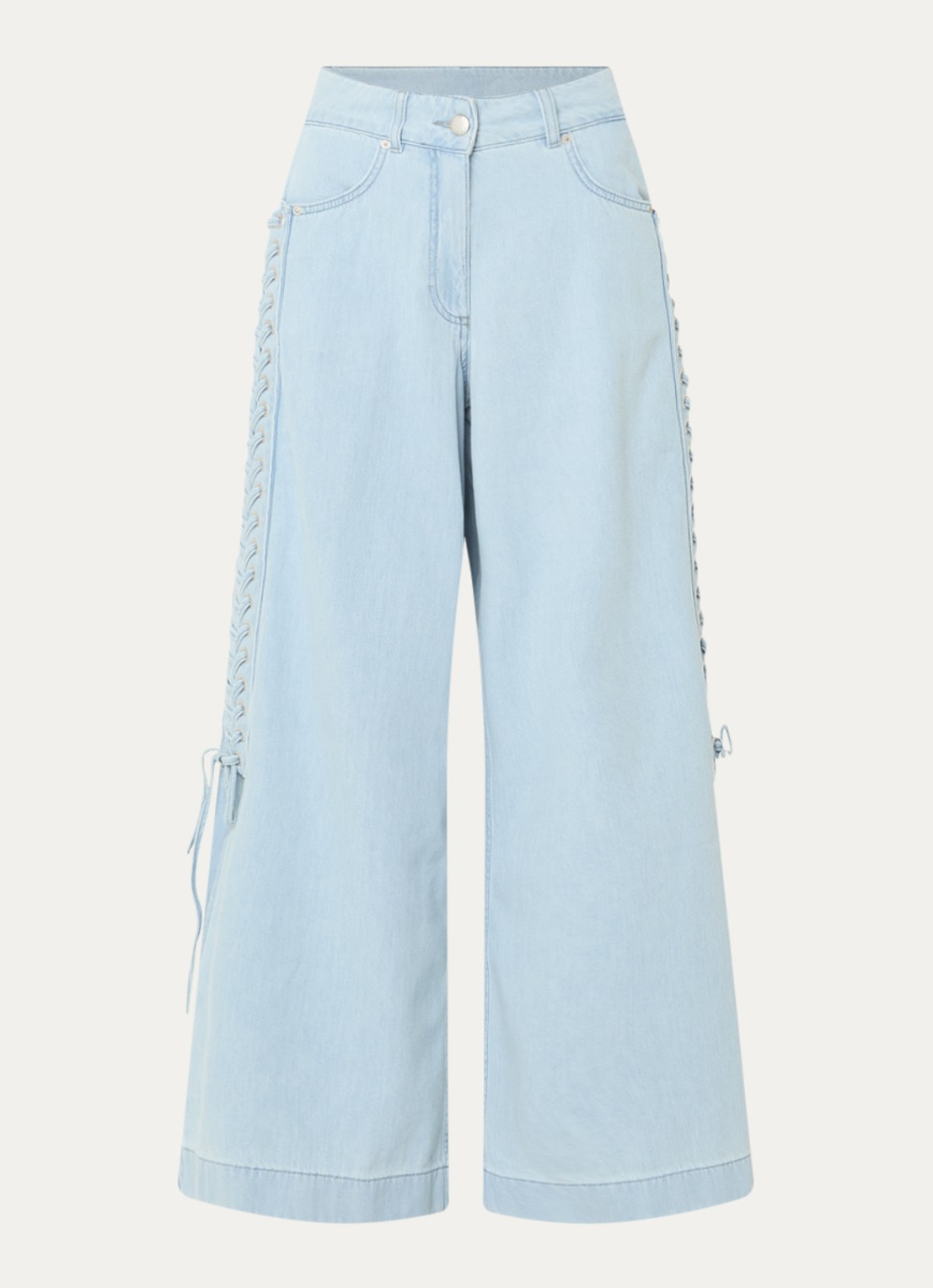 Farm Rio High waist wide fit jeans met lichte wassing - voorkant 3 indigo
