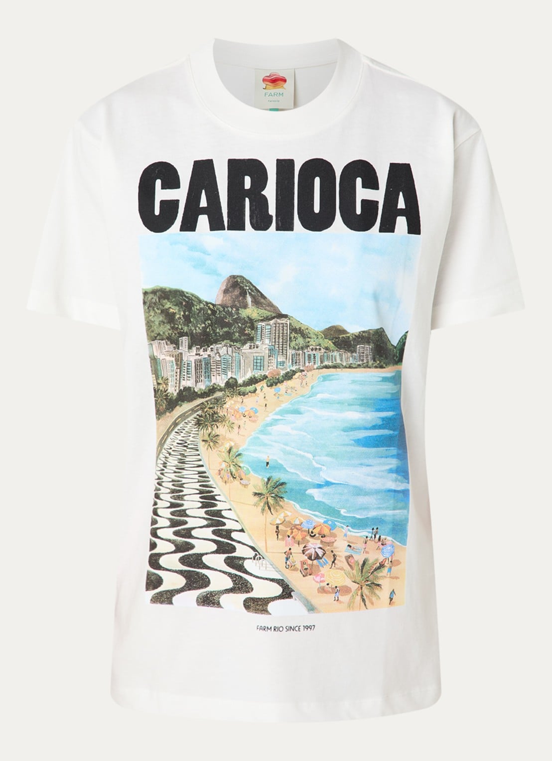 Farm Rio Landscape T-shirt met print - voorkant 3 wit