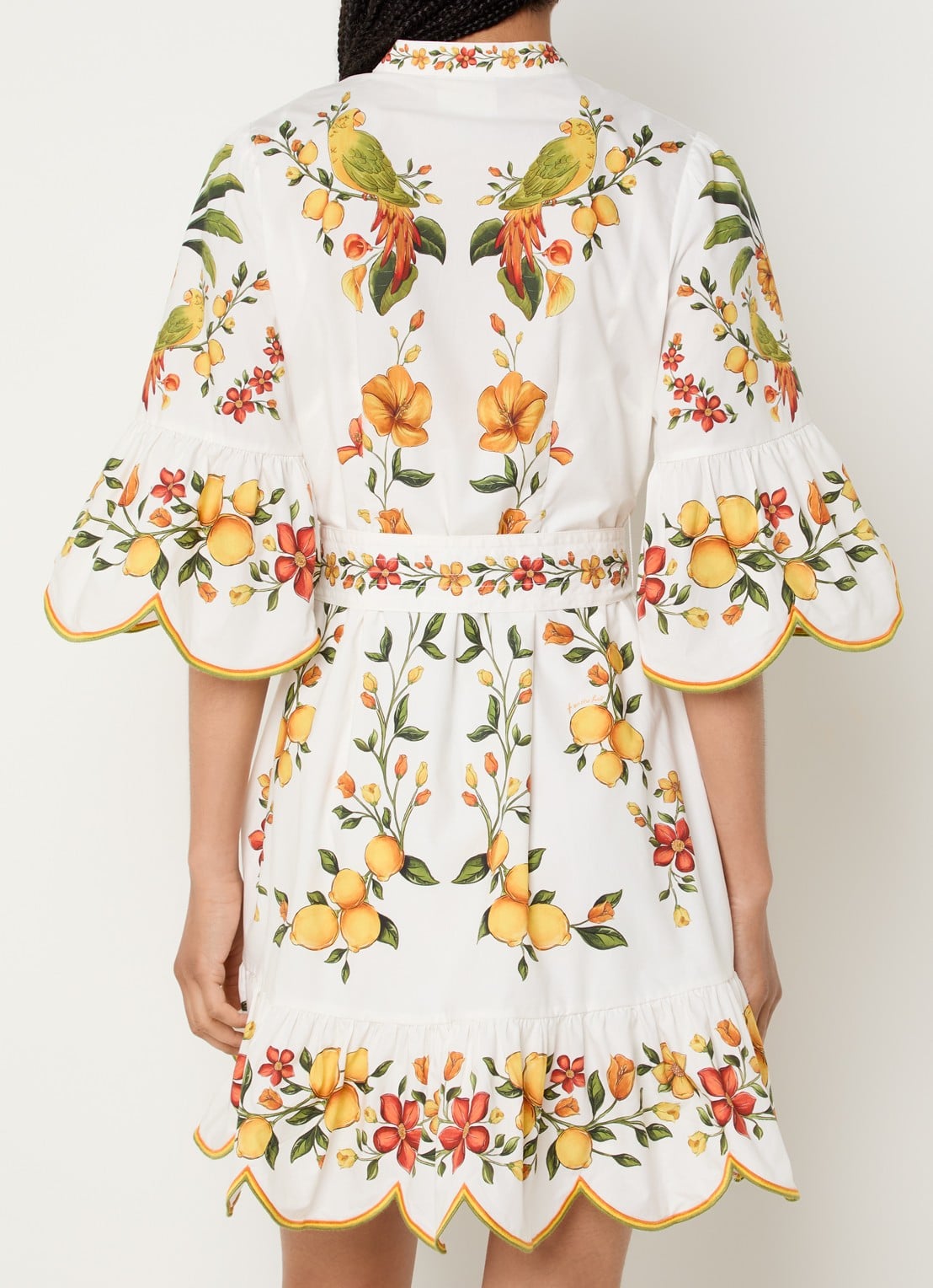 Farm Rio Lemon mini jurk met print - achterkant 4 wit