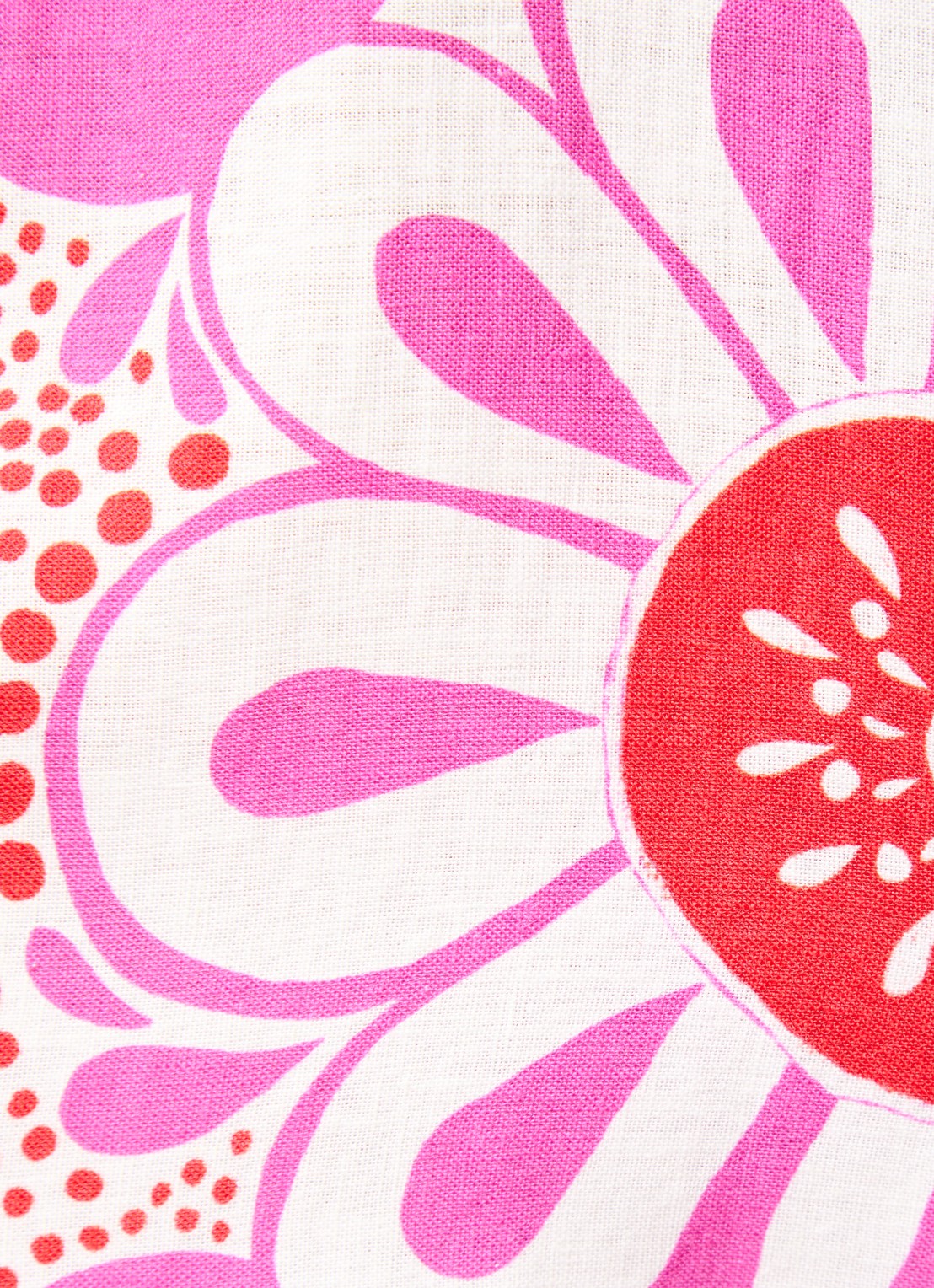 Farm Rio Maia blouse in linnenblend met bloemenprint  - detail 5 fuchsia