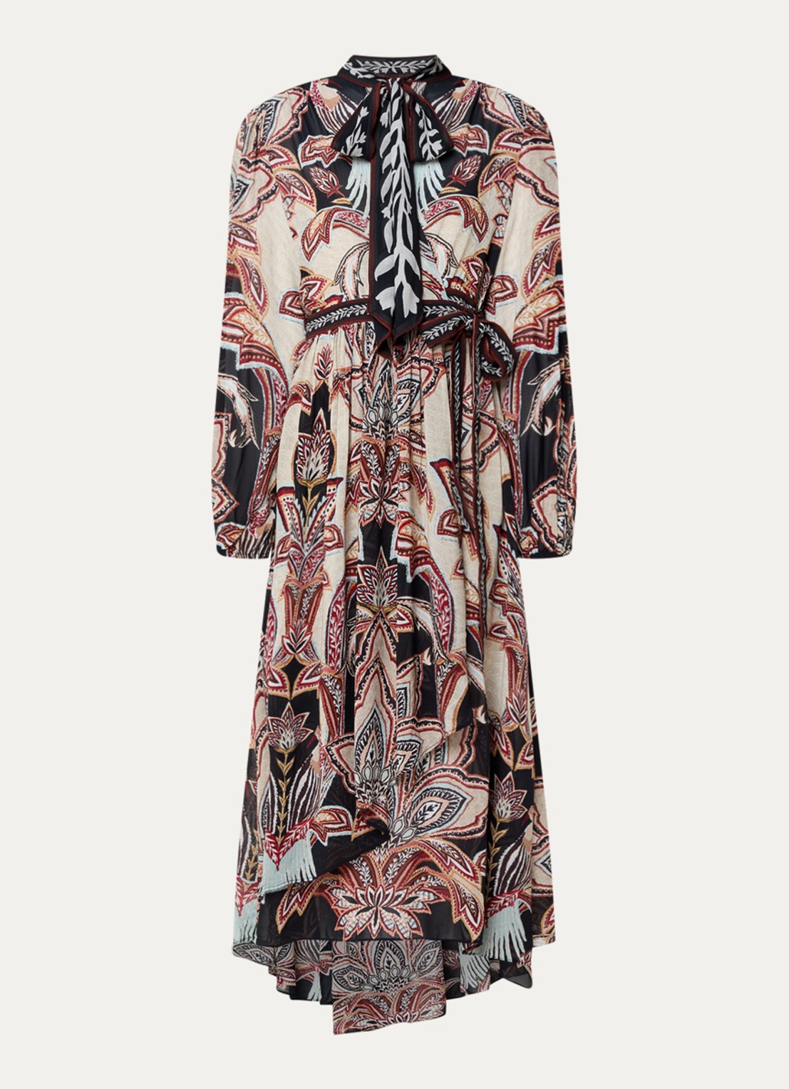 Farm Rio Maxi jurk met print - voorkant 3 beige