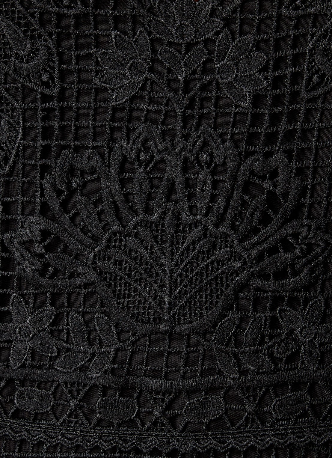 Farm Rio Maxi jurk van broderie met ballonmouw - detail 5 zwart