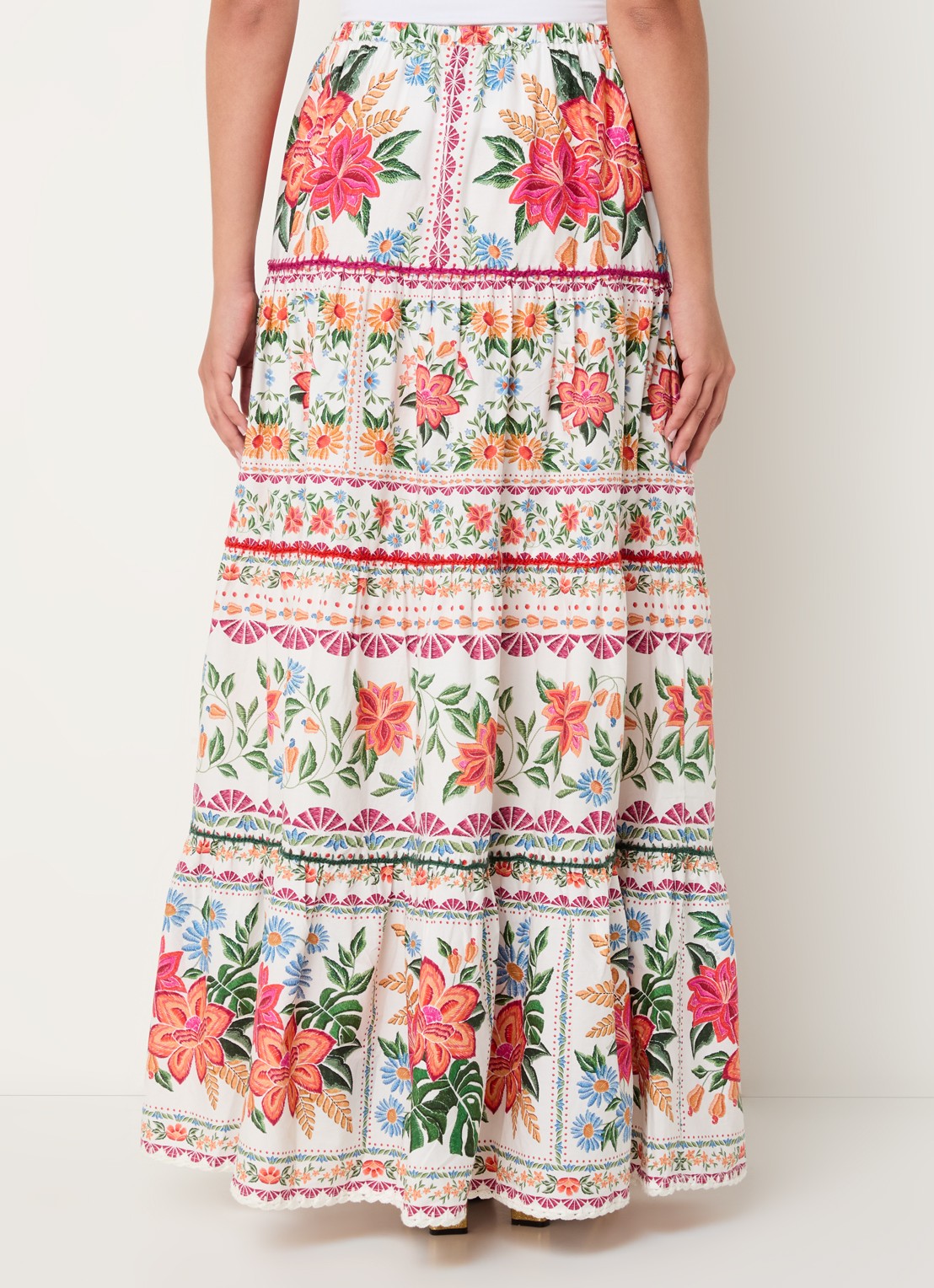 Farm Rio Maxi rok met bloemenprint - achterkant 4 roze