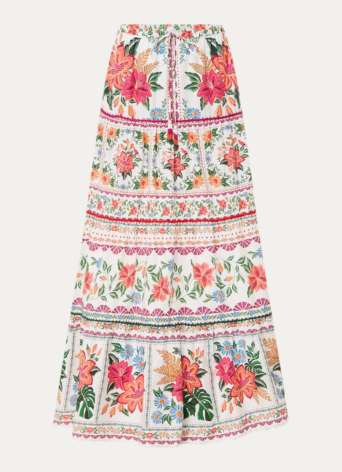 Farm Rio Maxi rok met bloemenprint - voorkant 2 roze