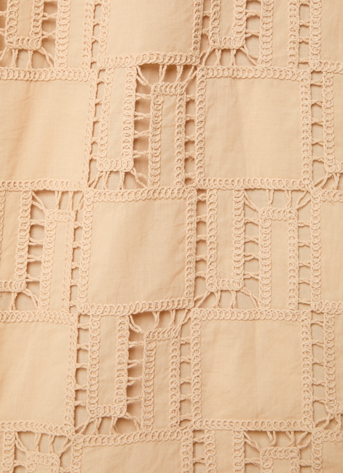 Farm Rio Maxi rok met opengewerkt dessin en ceintuur - detail 5 zand