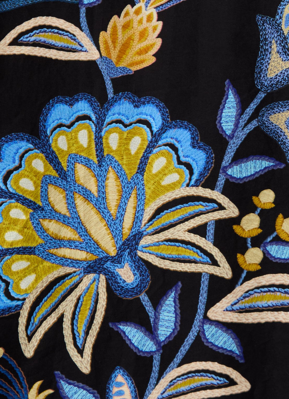 Farm Rio Midi blousejurk van  katoen met bloemenprint - detail 5 zwart