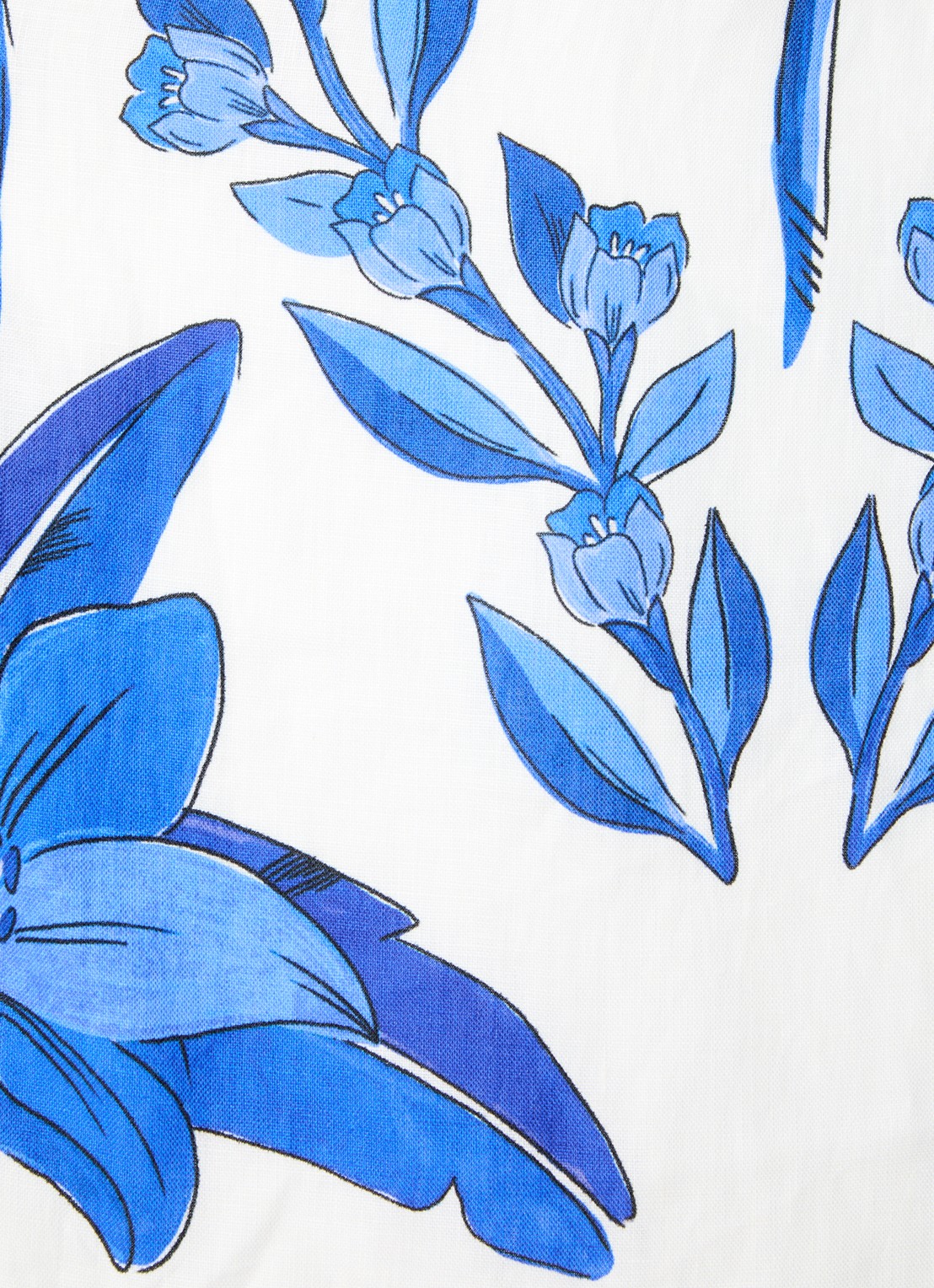 Farm Rio Midi halterjurk van linnen met bloemenprint - detail 3 gebroken wit