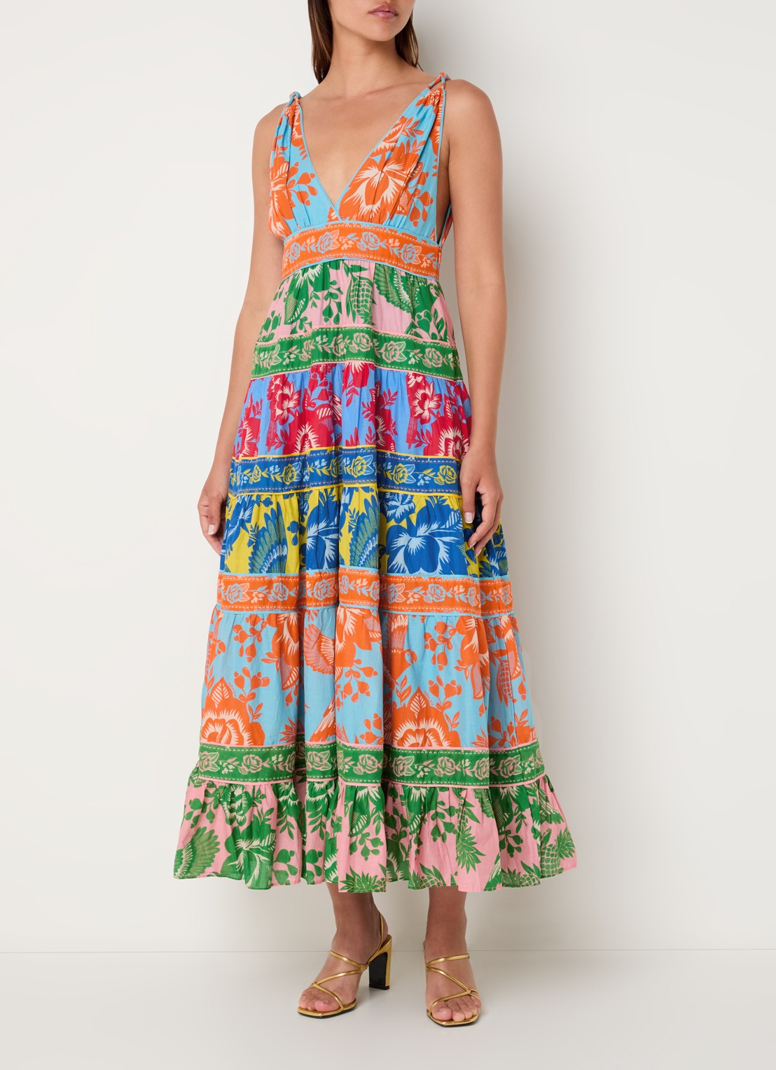 Farm Rio Midi jurk met print - detail 3 blauw