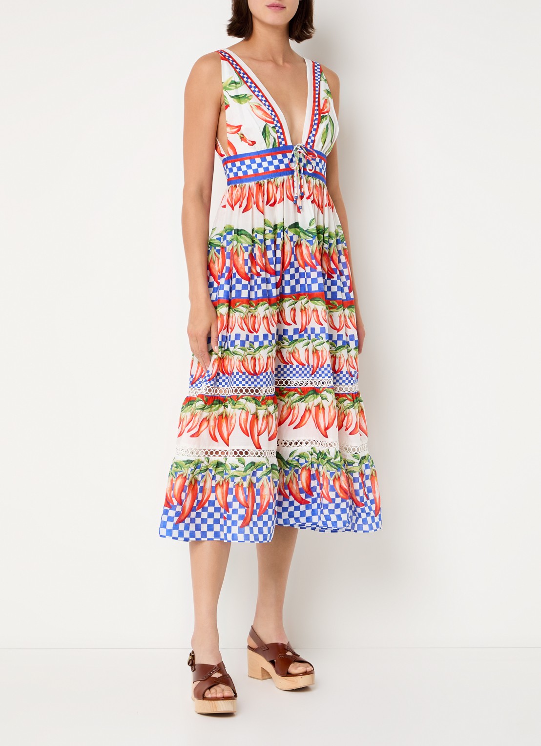 Farm Rio Midi jurk met print - detail 4 rood