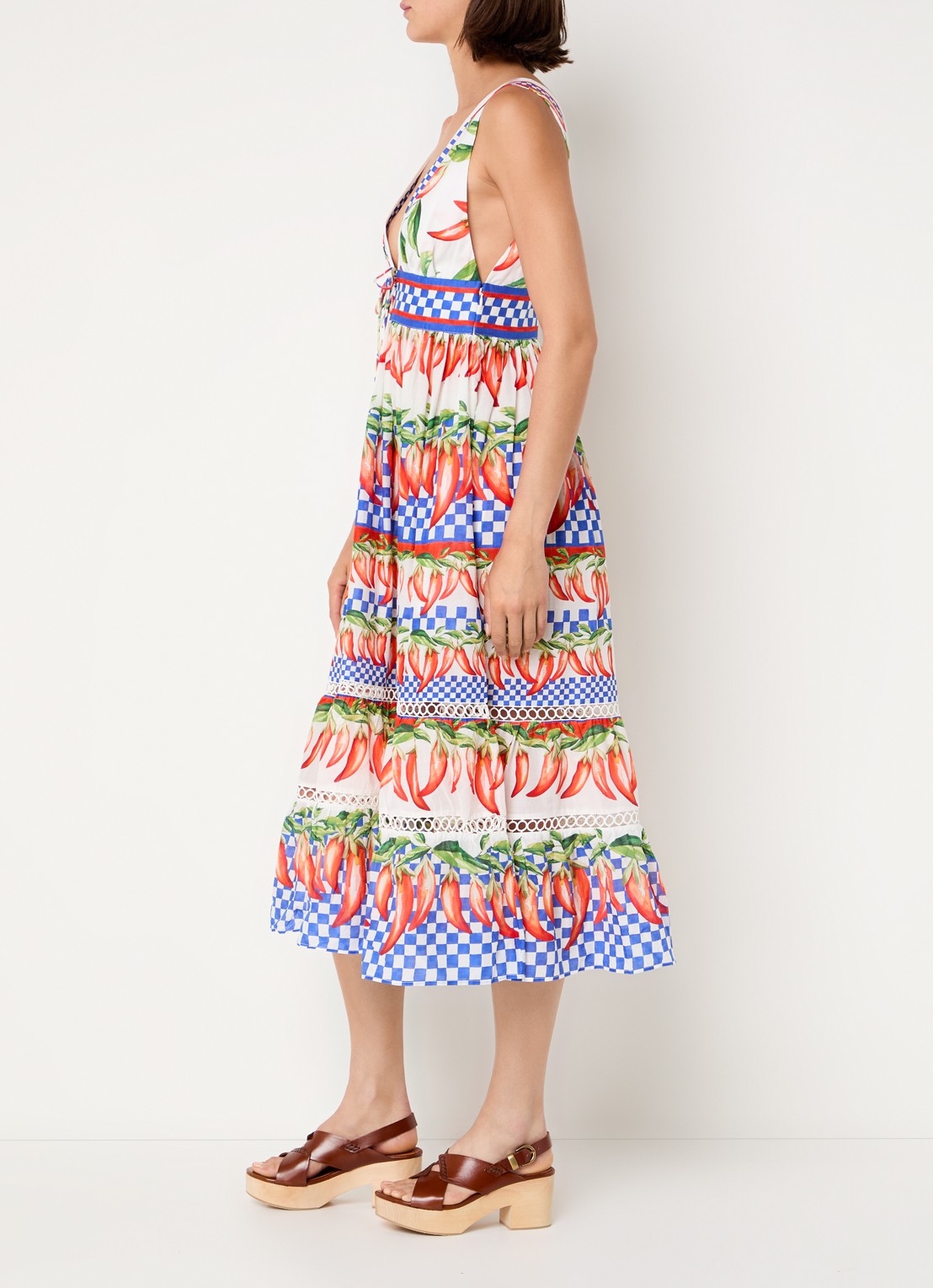 Farm Rio Midi jurk met print - voorkant 2 rood