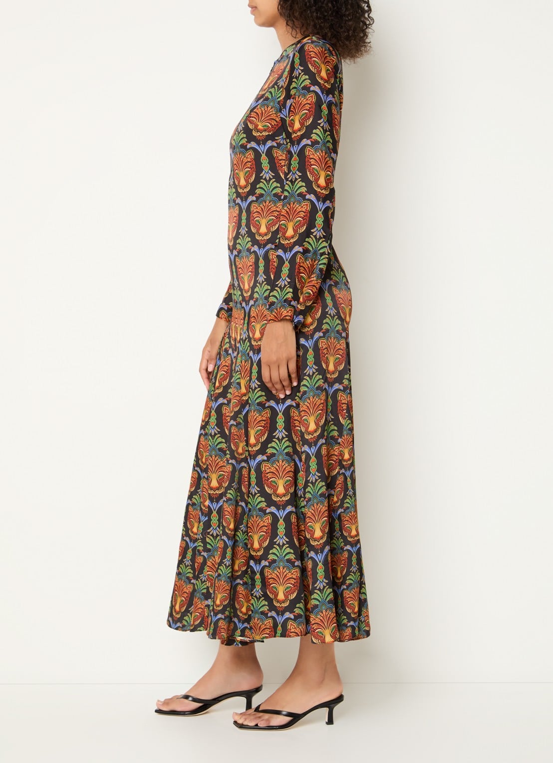 Farm Rio Midi jurk met print - voorkant 2 zwart