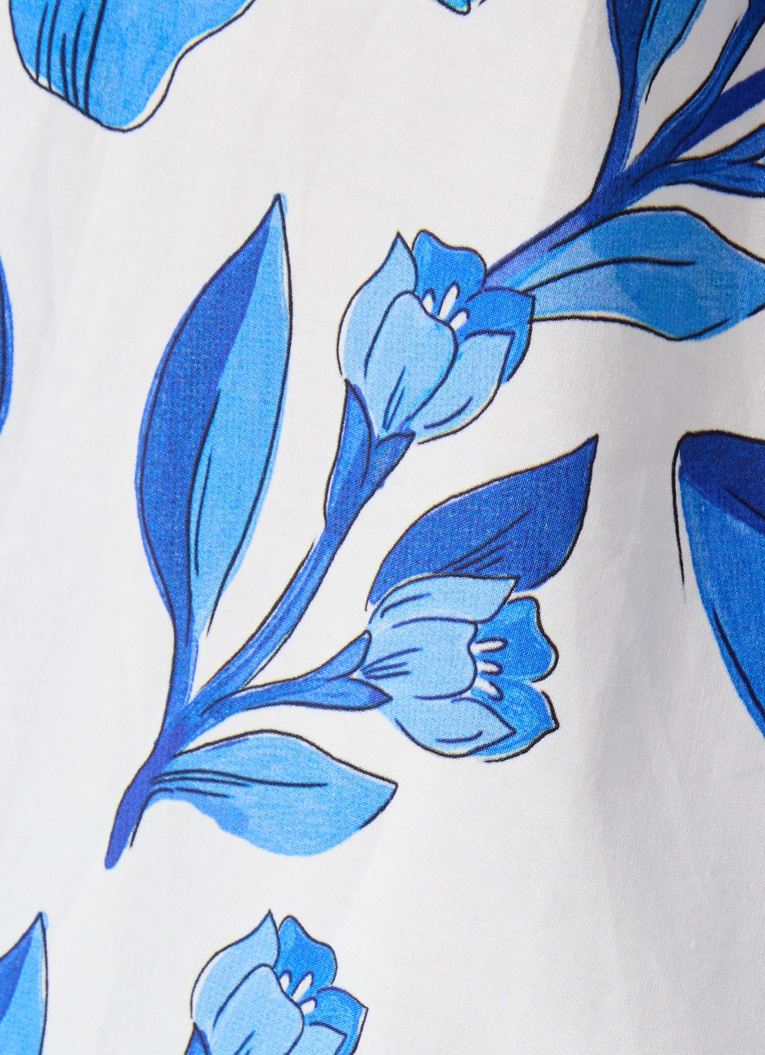 Farm Rio Midi rok met bloemenprint en steekzakken - detail 5 blauw