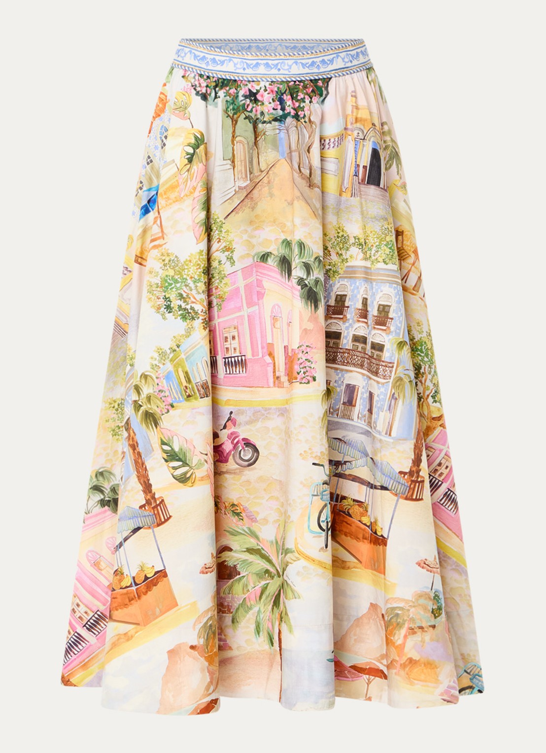 Farm Rio Midi rok met print - voorkant 3 geel