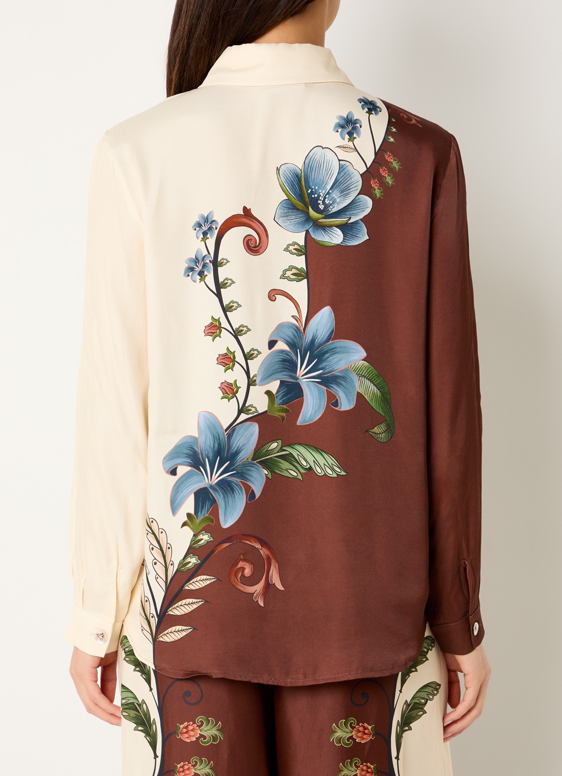 Farm Rio Milena blouse met print - achterkant 4 bruin