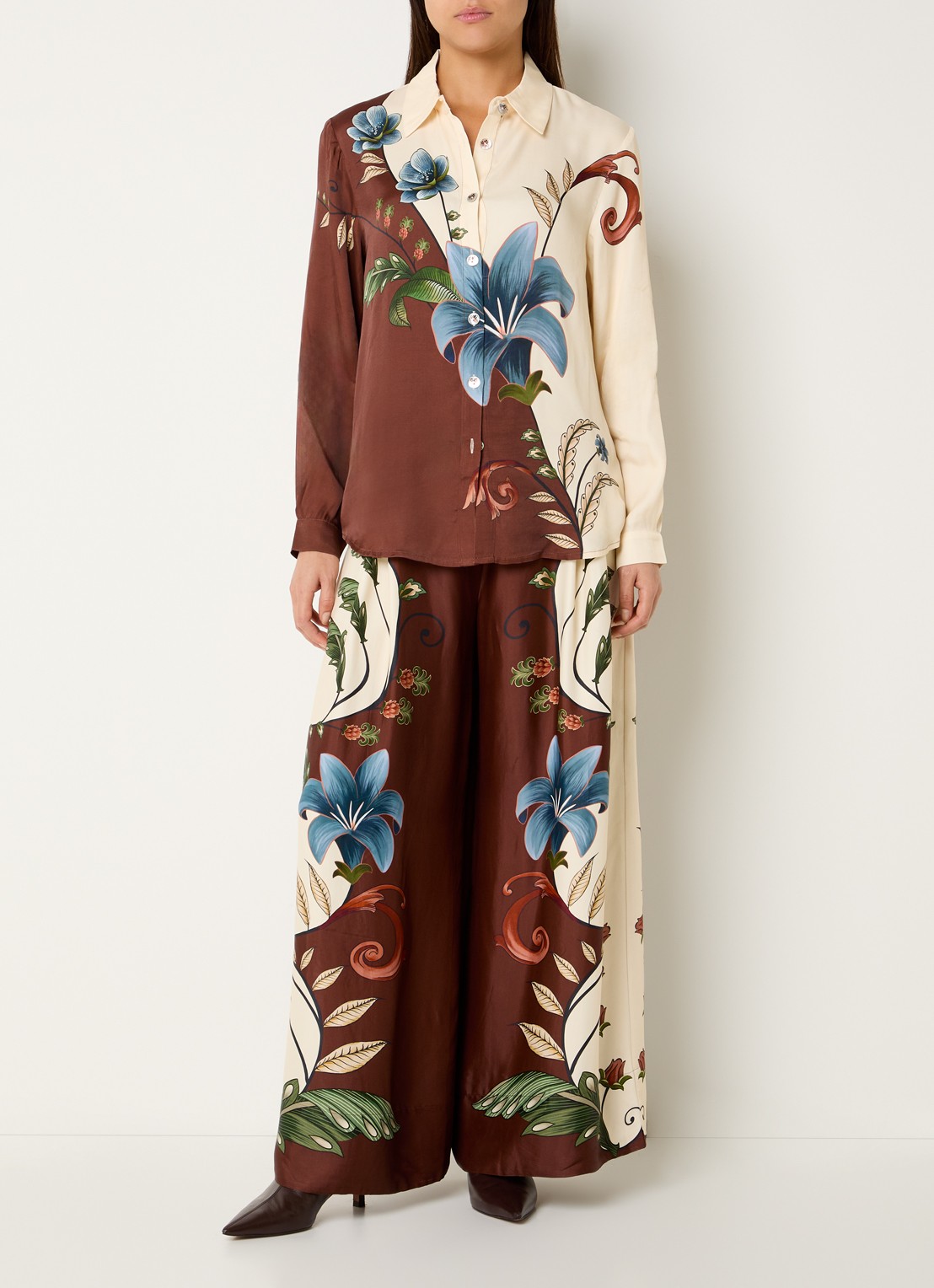Farm Rio Milena blouse met print - voorkant 2 bruin
