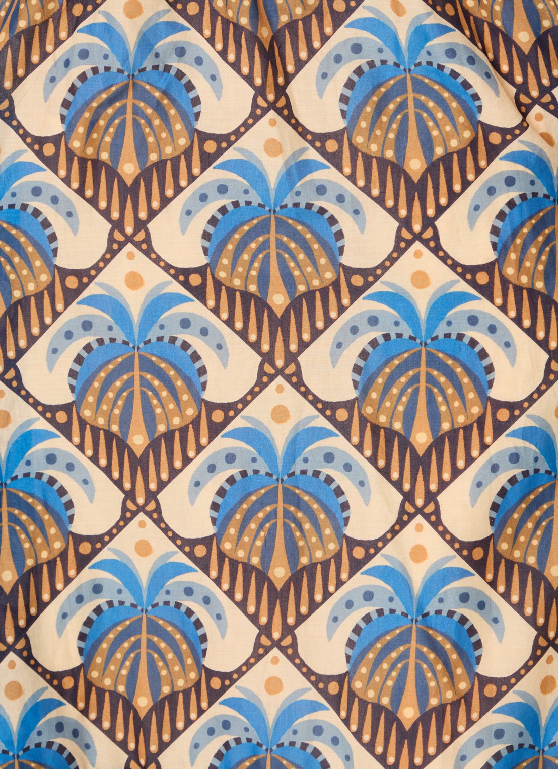 Farm Rio Mini blousejurk met print en strikceintuur - detail 2 beige
