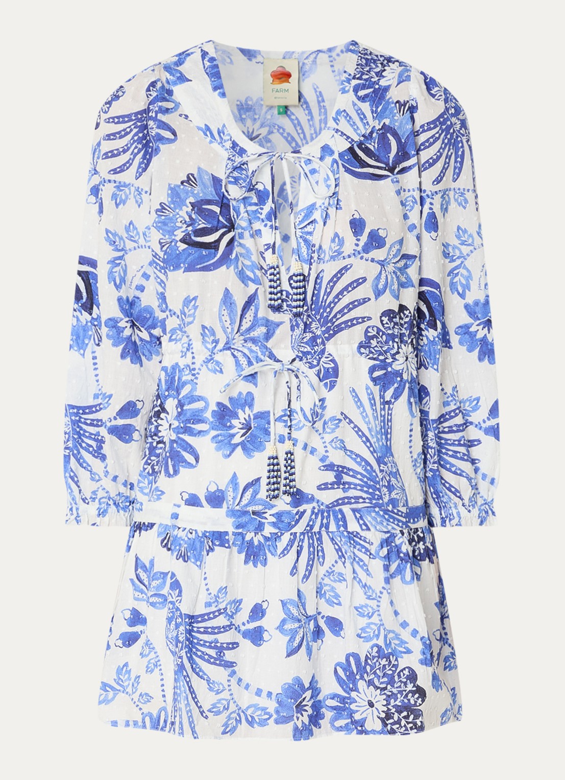 Farm Rio Mini jurk met bloemenprint - voorkant 2 blauw
