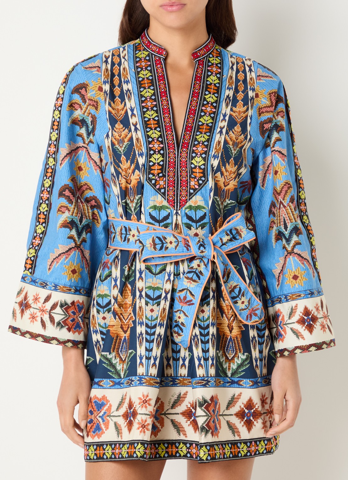 Farm Rio Mini jurk met bloemenprint - detail 4 blauw