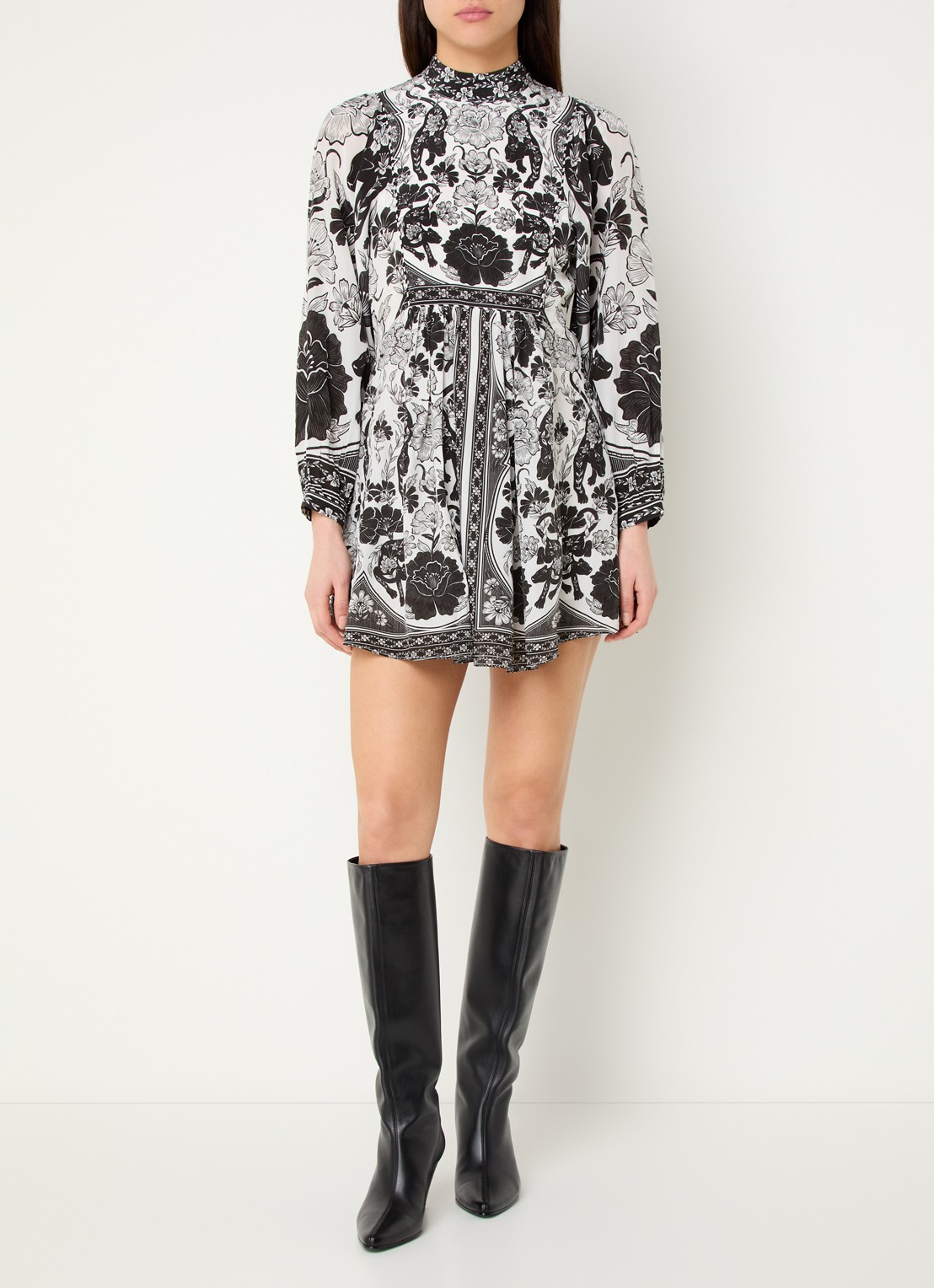 Farm Rio Mini jurk met print - voorkant 2 gebroken wit