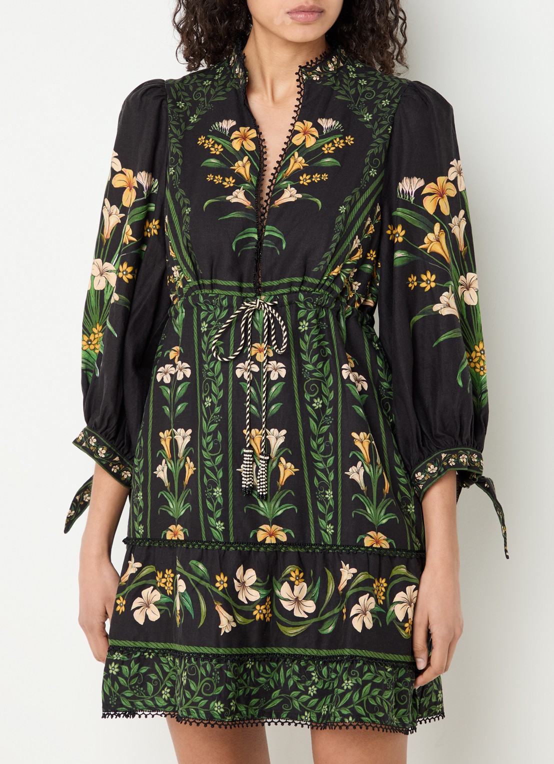 Farm Rio Mini tuniekjurk met bloemenprint - detail 4 zwart