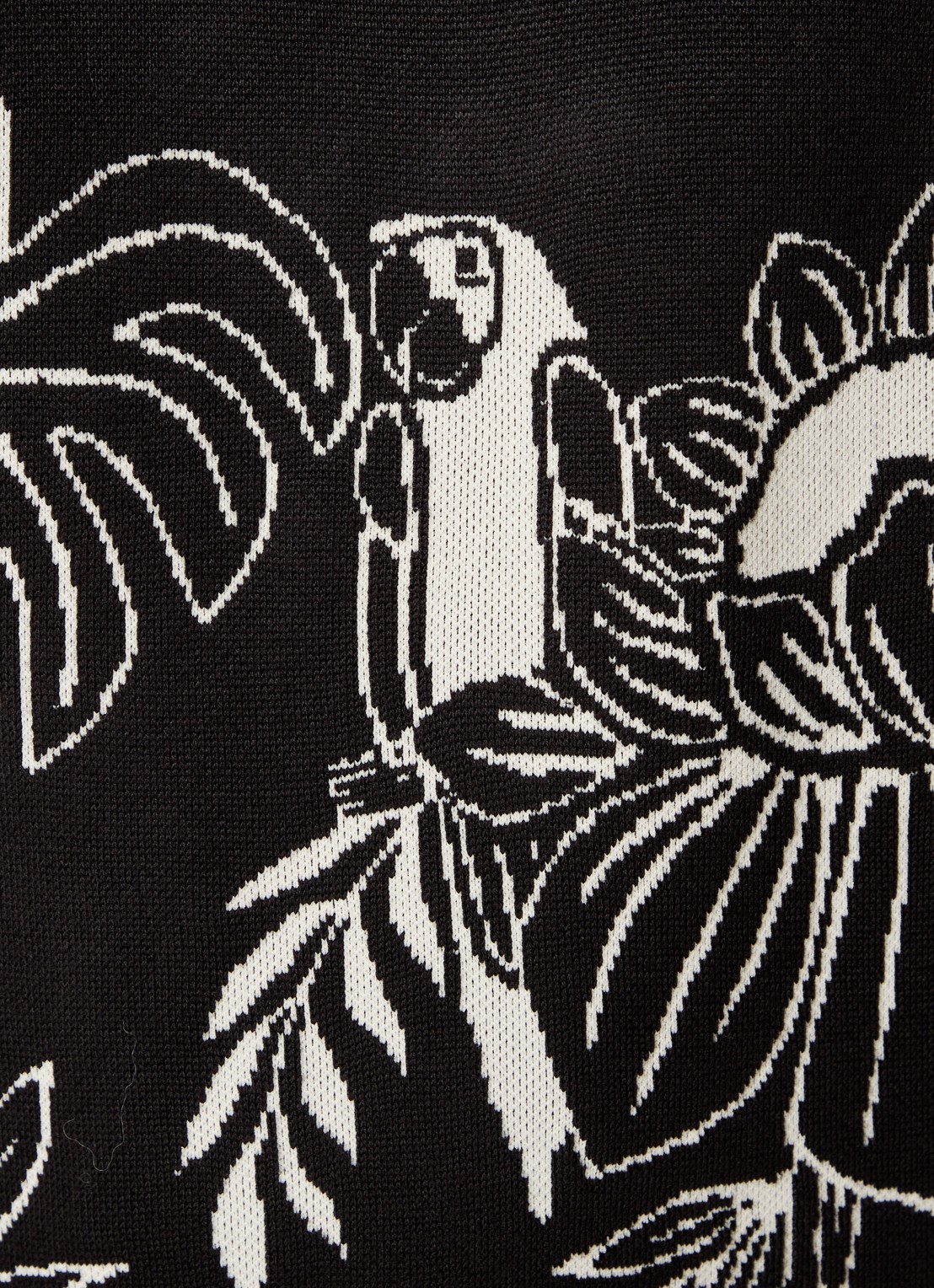 Farm Rio Pasley fijngebreide midi trui-jurk met bloemenprint  - detail 5 zwart