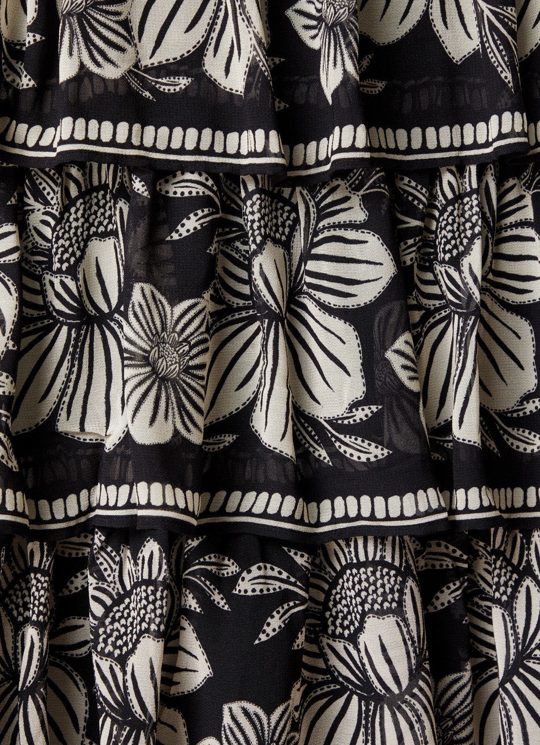 Farm Rio Pasley maxi rok met bloemenprint en volant - detail 5 zwart