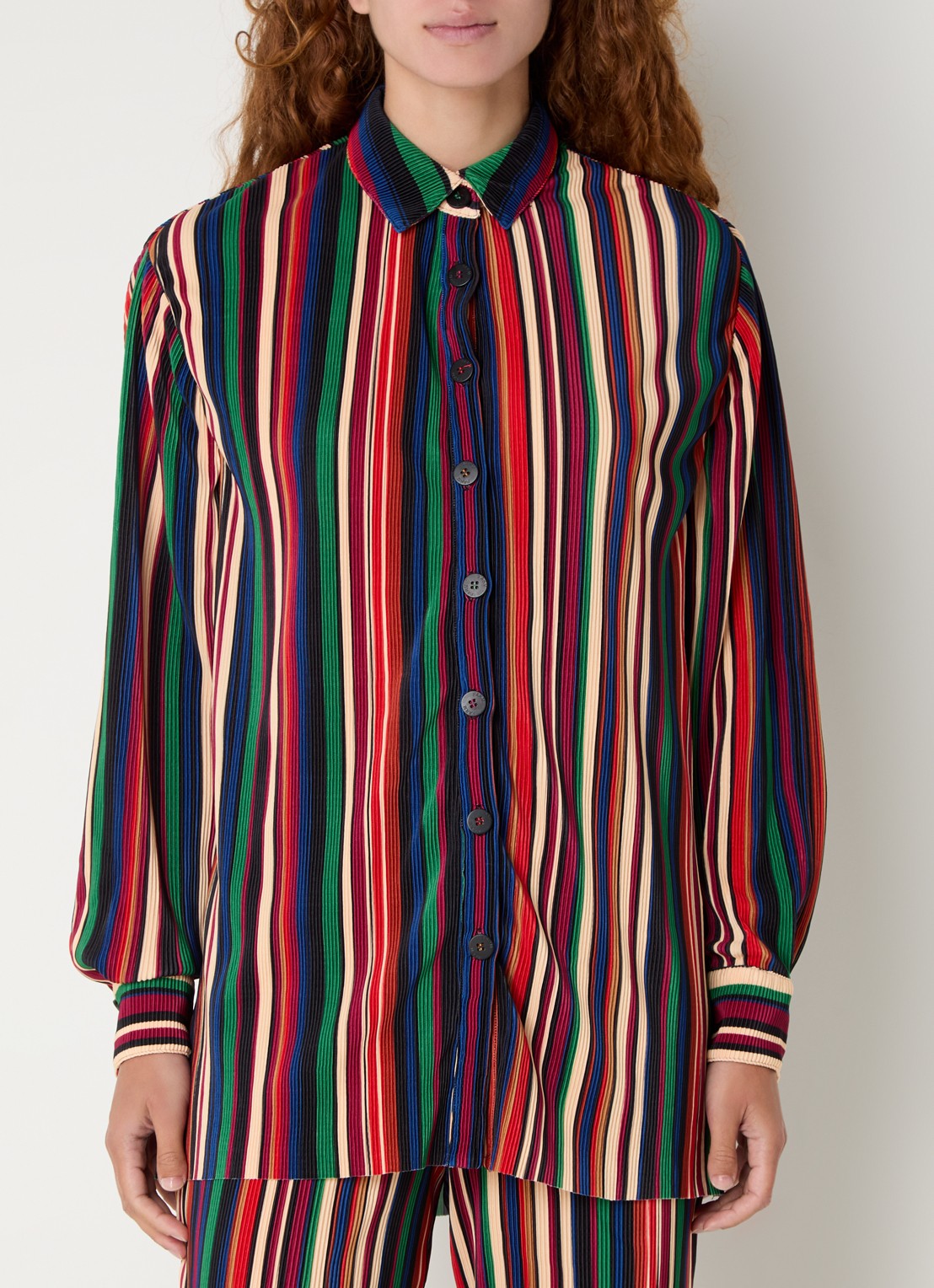 Farm Rio Pipa blouse met streepprint en structuur - detail 4 rood