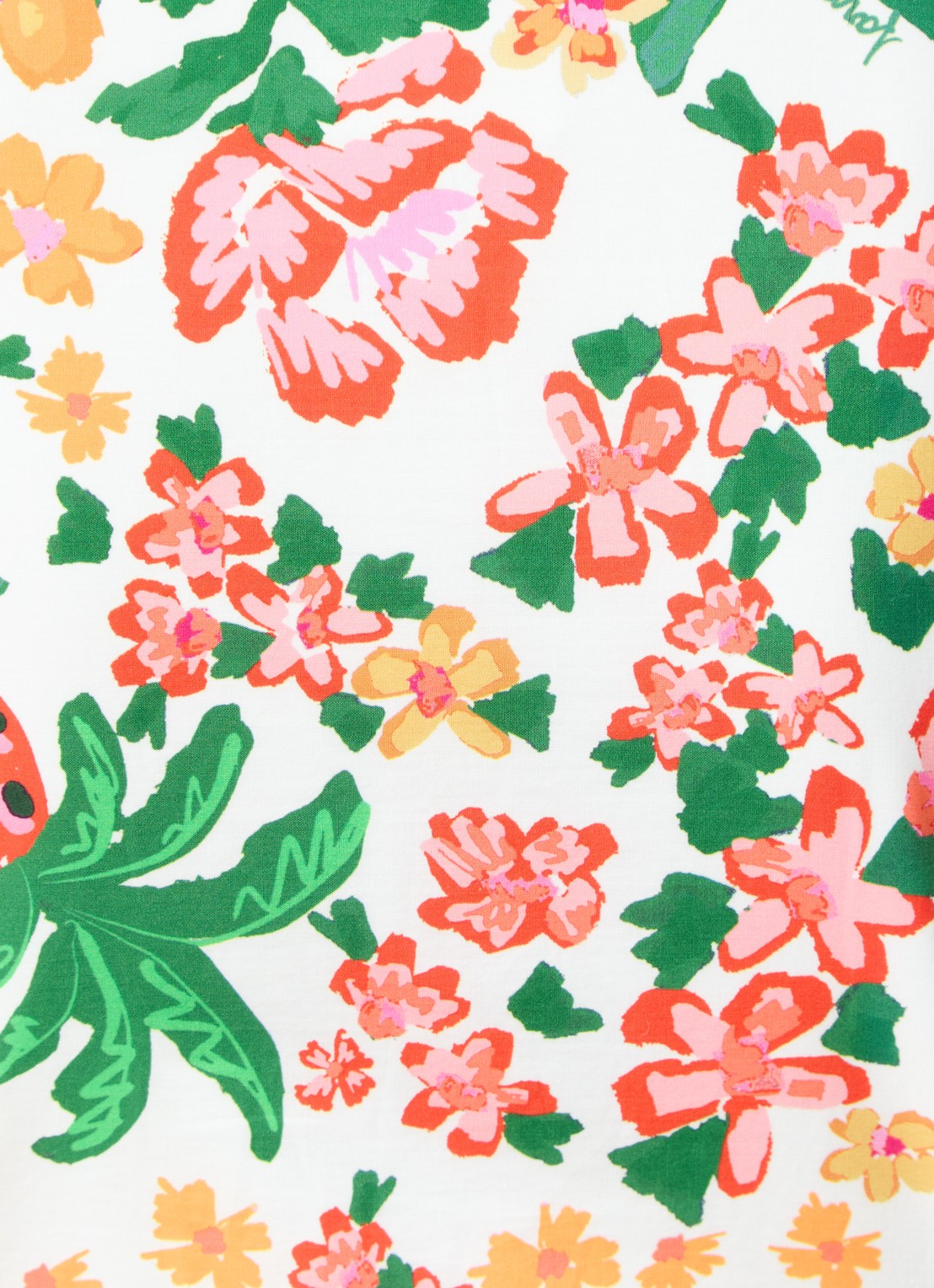 Farm Rio Playsuit met bloemenprint en ceintuur  - detail 3 oranje