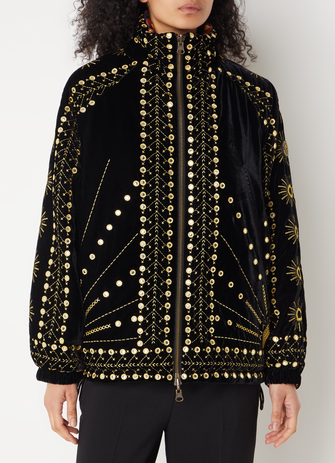 Farm Rio Reversible puffer jack met klepzakken - detail 4 zwart