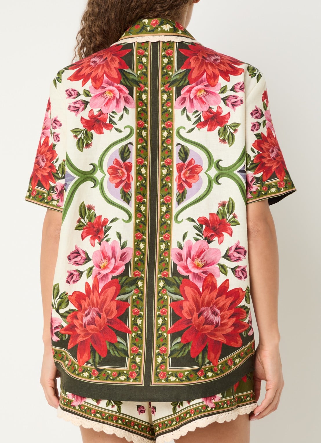 Farm Rio Rio Sand blouse met print - achterkant 4 donkerrood